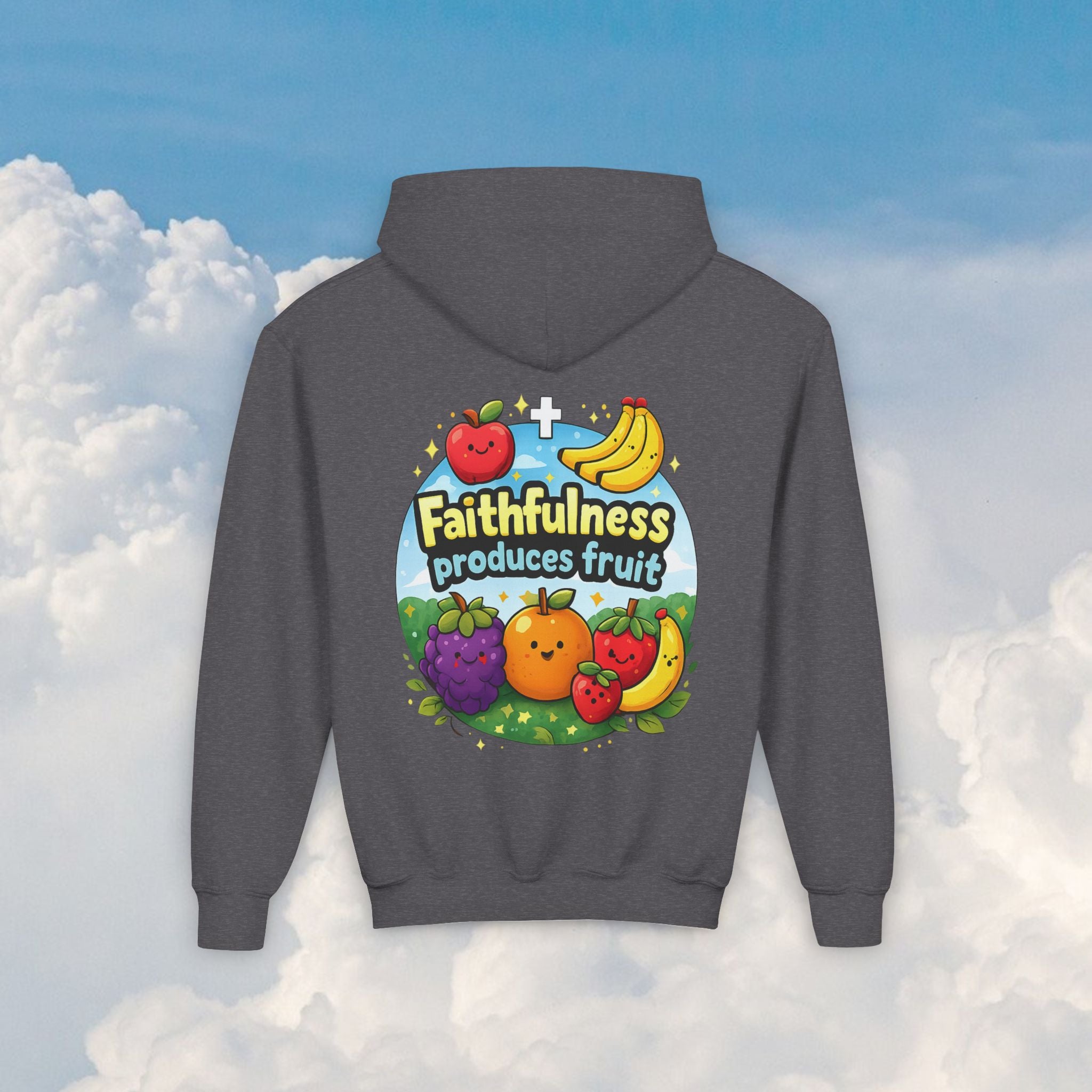 Youth Hoodie — "Faithfulness Produces Fruit"