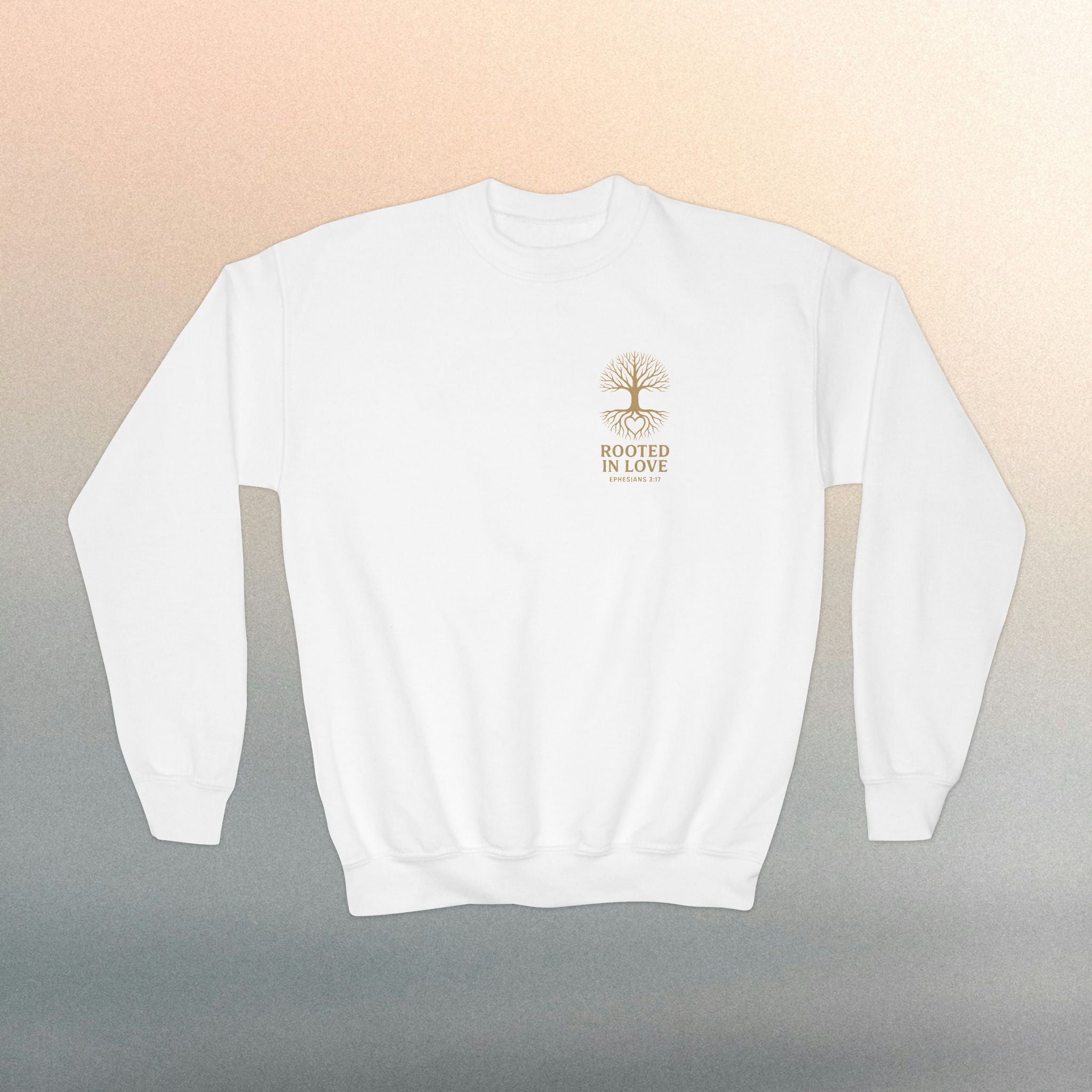 Love One Another Youth Crewneck Sweatshirt — Christian Faith Graphic