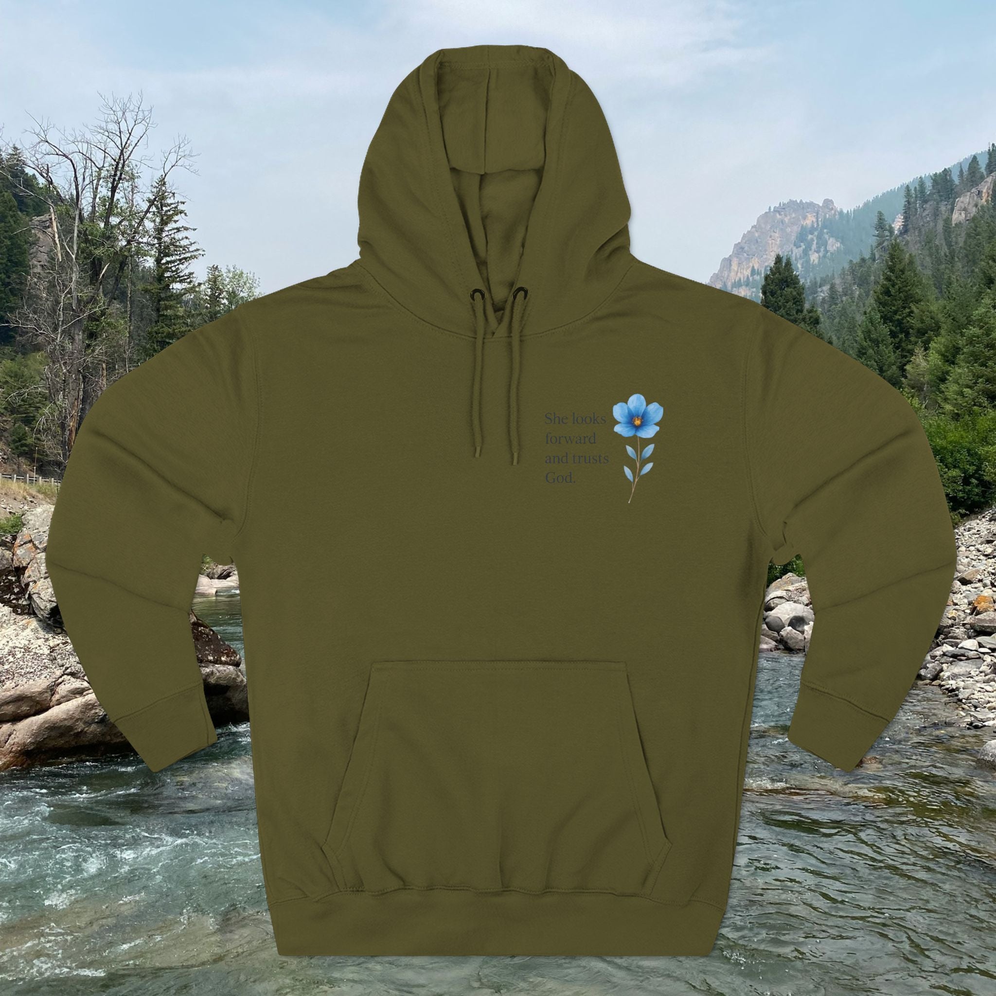 "She Looks Back and Thanks God" Comfort Pullover - IronFaithCo.