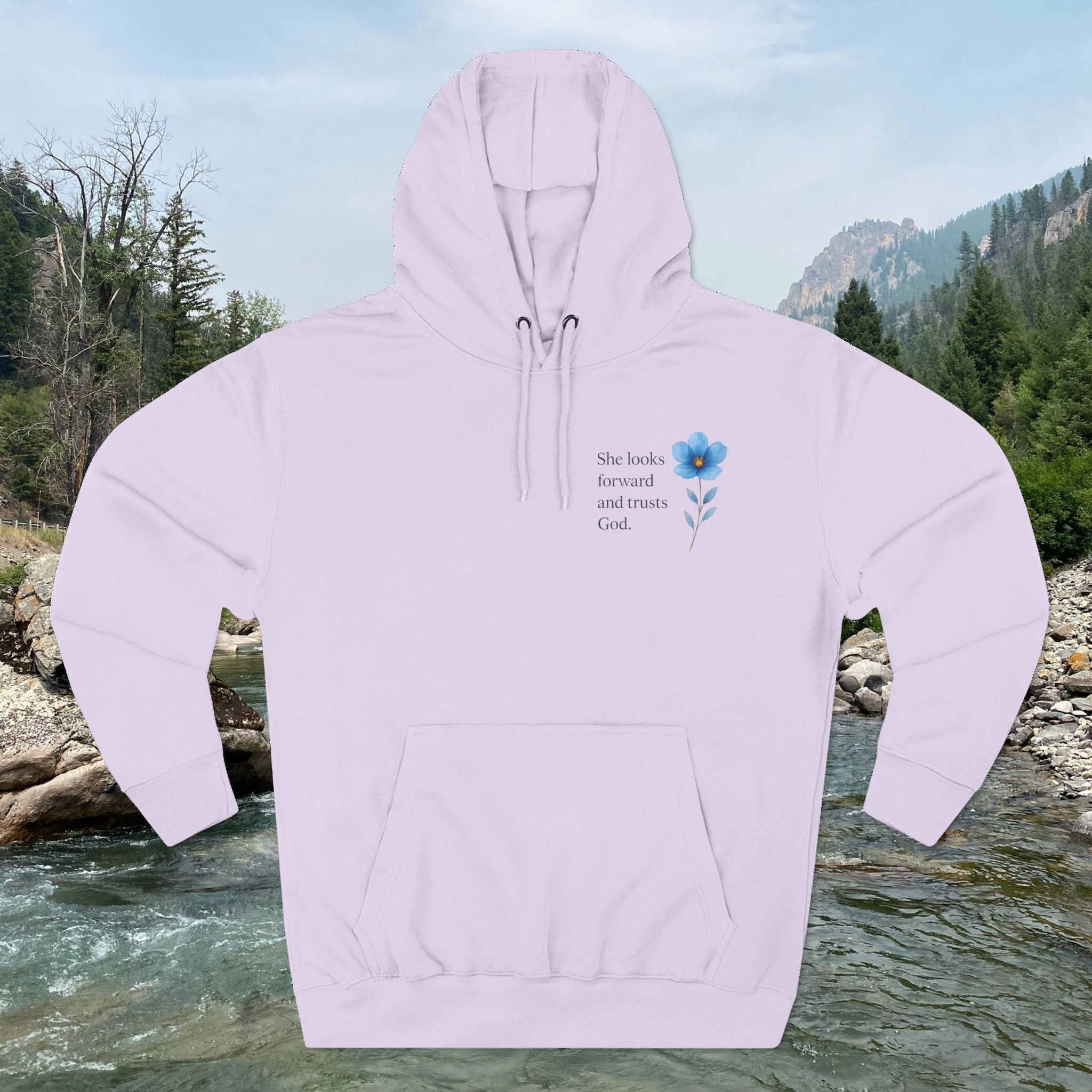 "She Looks Back and Thanks God" Comfort Pullover - IronFaithCo.