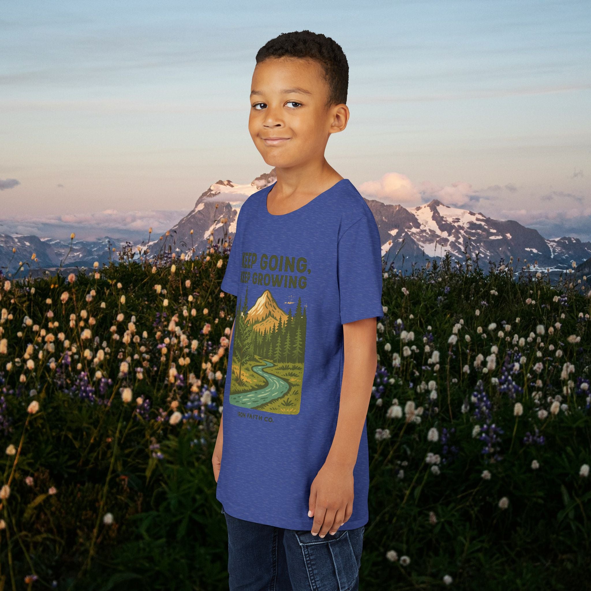Keep going keep growing | Iron Faith Co. | Youth Short Sleeve Tee
