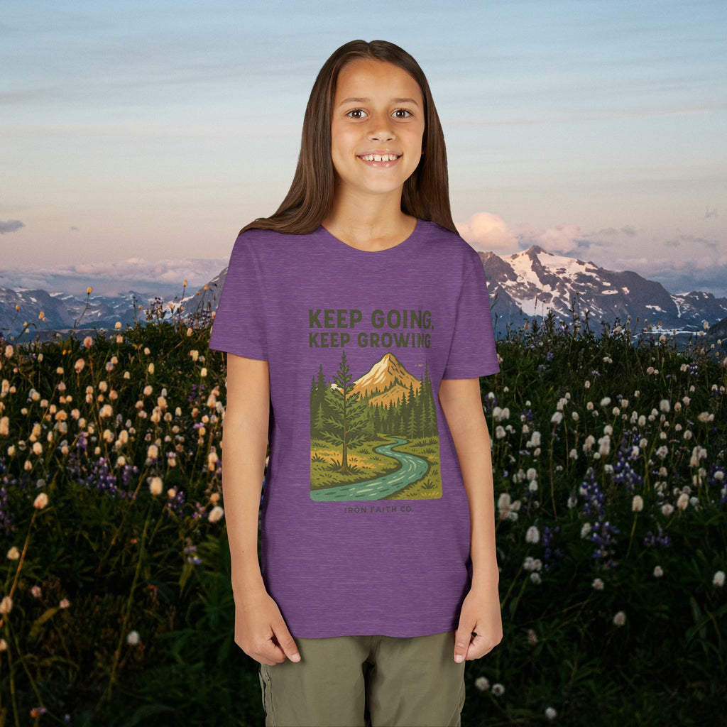 Keep going keep growing | Iron Faith Co. | Youth Short Sleeve Tee