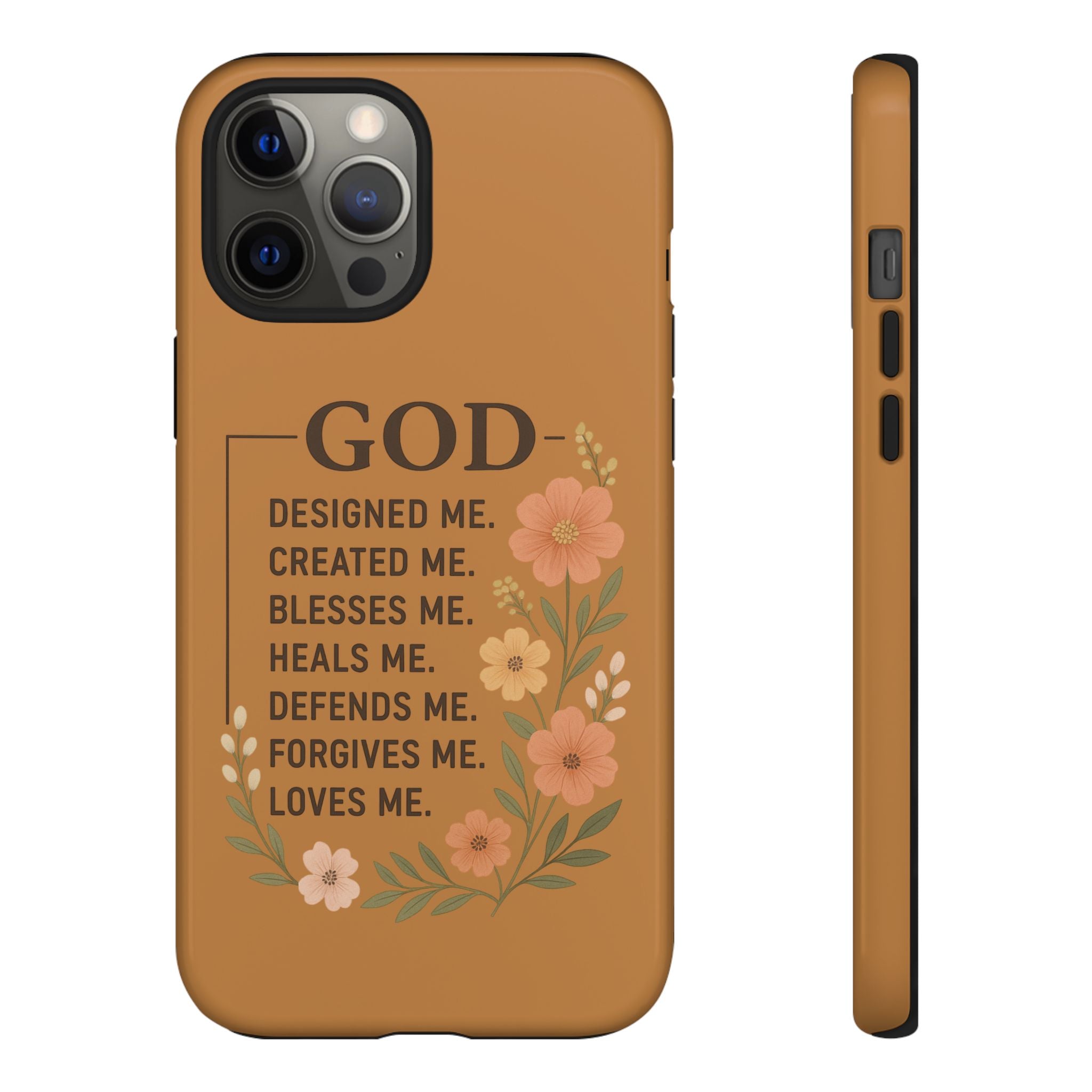 "GOD Designed Me" Floral iPhone Case