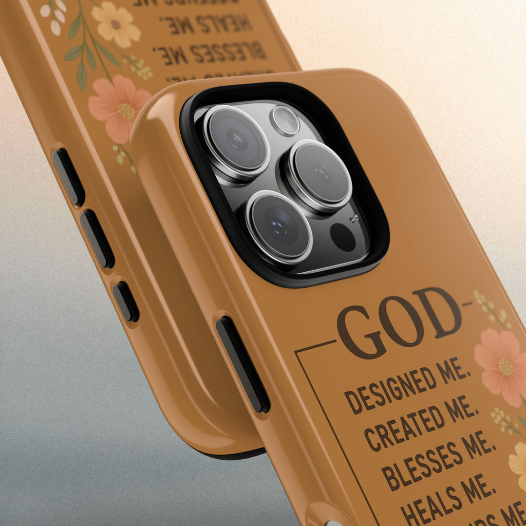 "GOD Designed Me" Floral iPhone Case