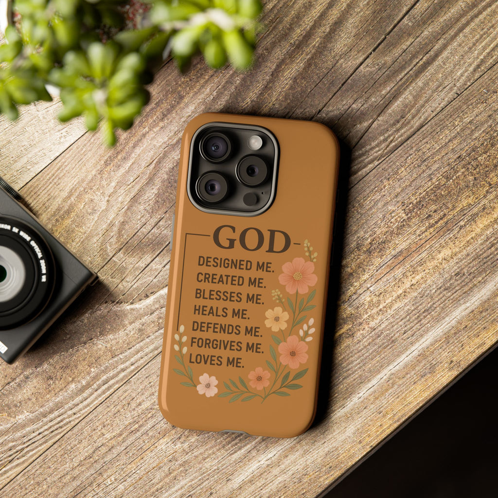 "GOD Designed Me" Floral iPhone Case