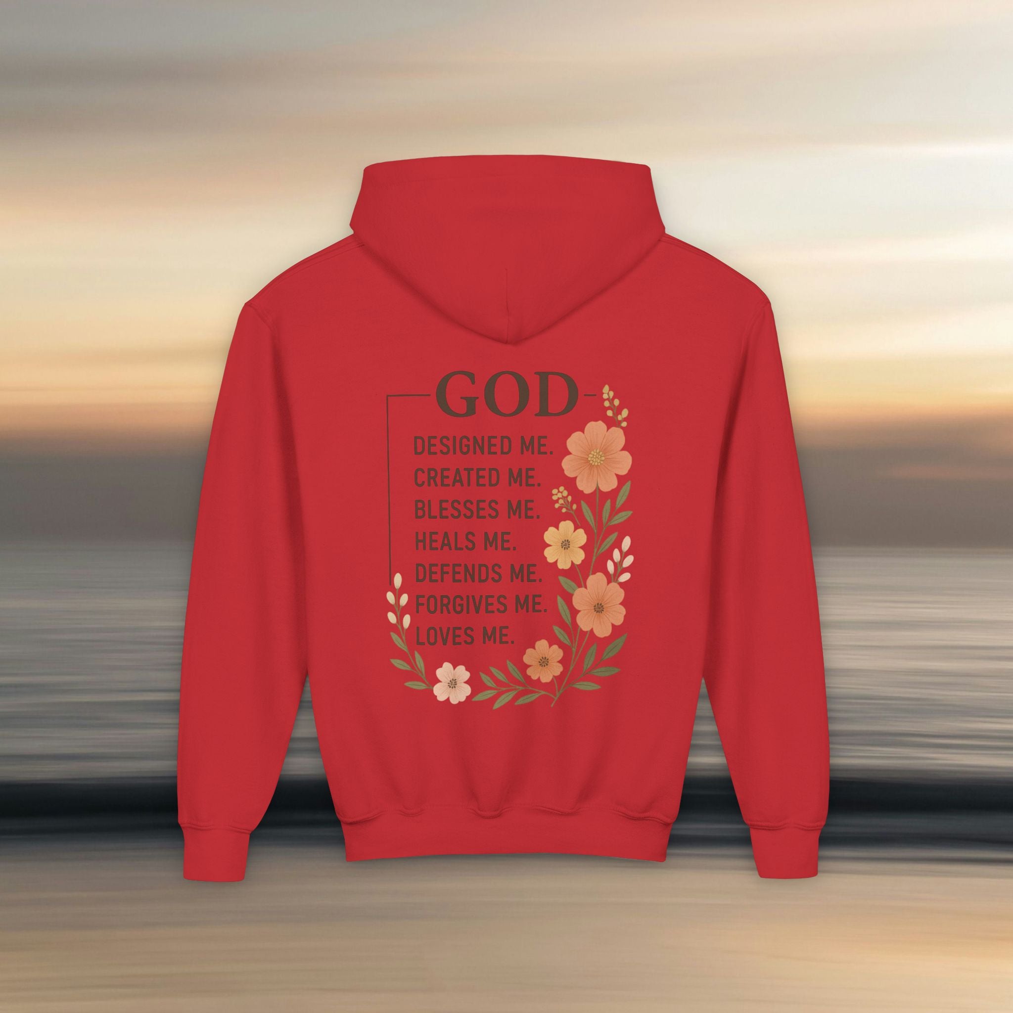 Iron Faith Co. | Gods creation | Girls Youth Heavy Blend Hooded Sweatshirt