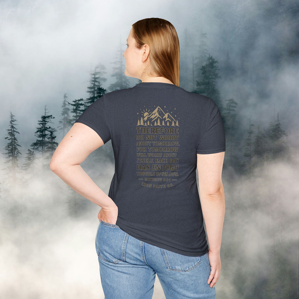 Iron Faith co | Matthew 6:34 T-shirt