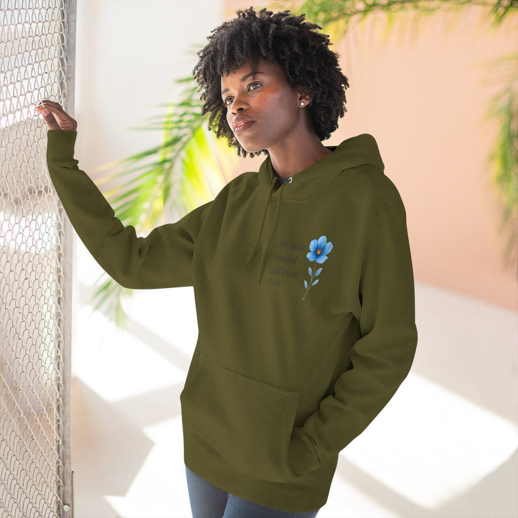 "She Looks Back and Thanks God" Comfort Pullover - IronFaithCo.