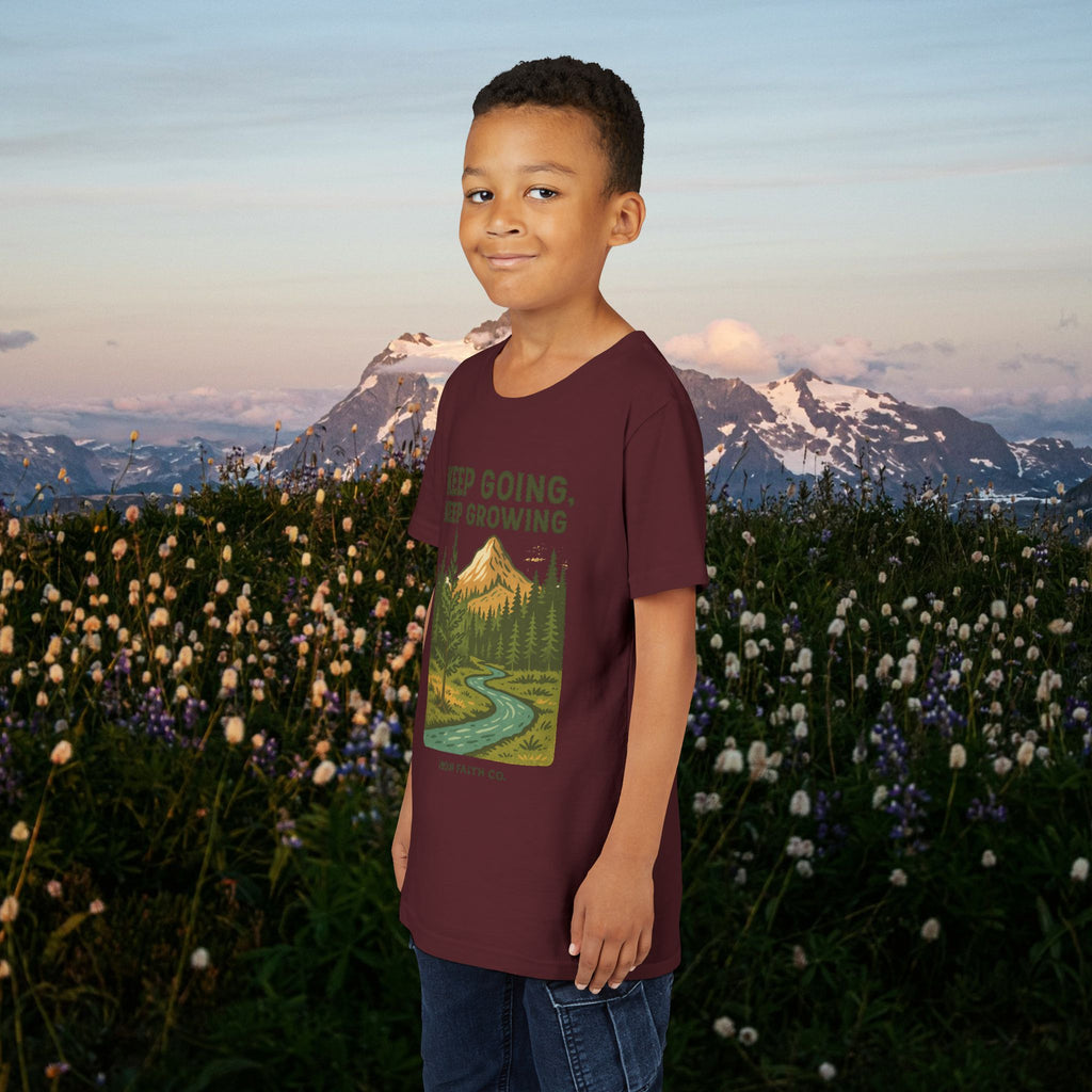 Keep going keep growing | Iron Faith Co. | Youth Short Sleeve Tee