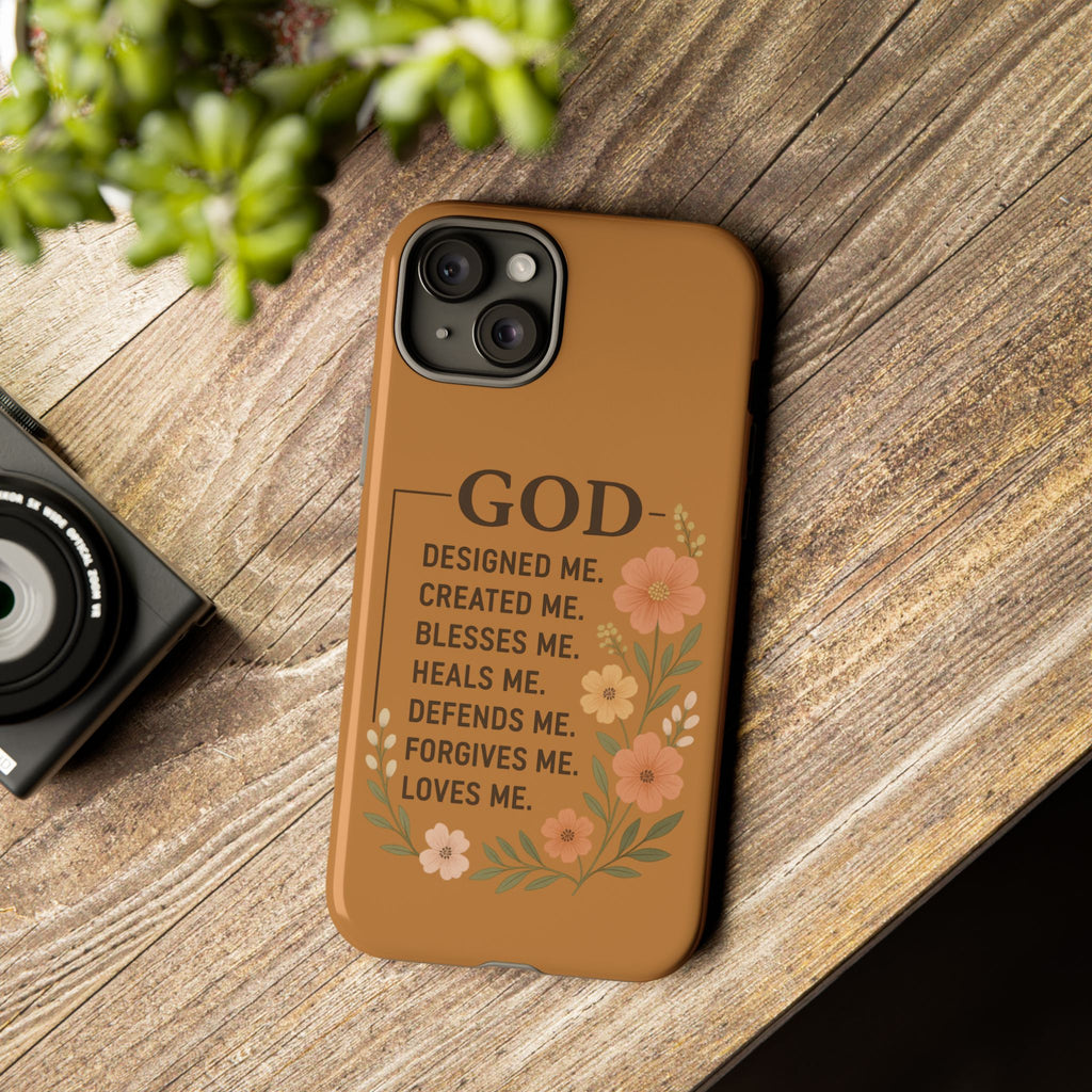 "GOD Designed Me" Floral iPhone Case