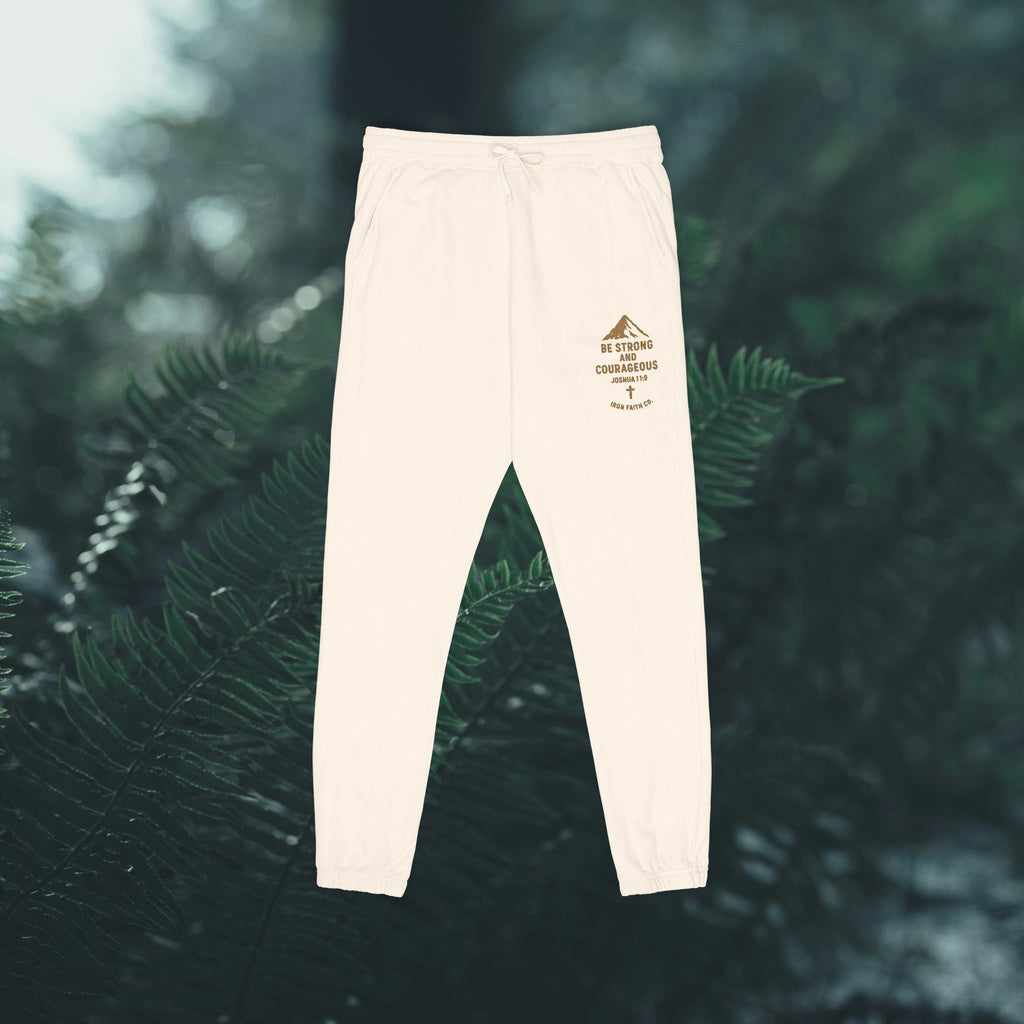 Be strong and courageous Joshua 11:9 | Iron Faith Co. Cozy Fleece Sweatpants