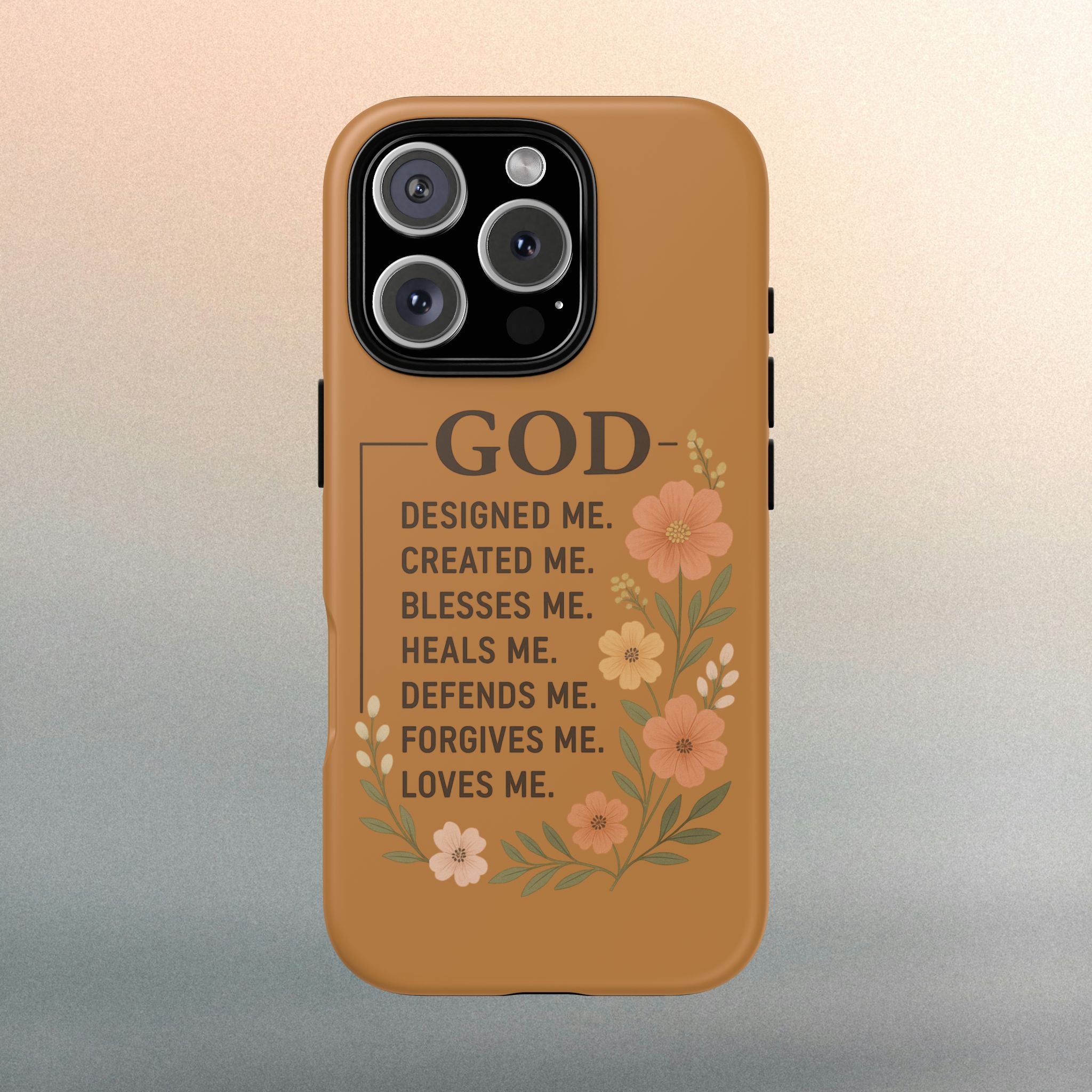 "GOD Designed Me" Floral iPhone Case