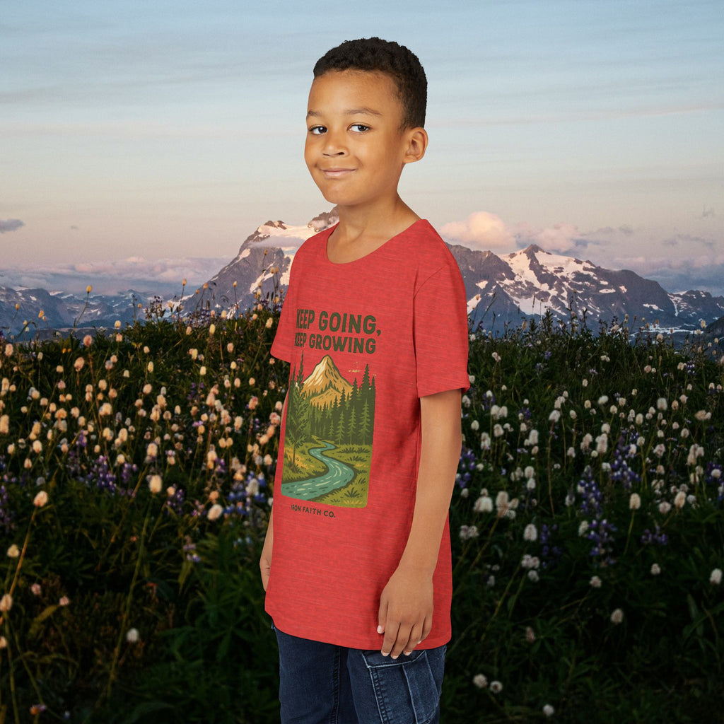 Keep going keep growing | Iron Faith Co. | Youth Short Sleeve Tee