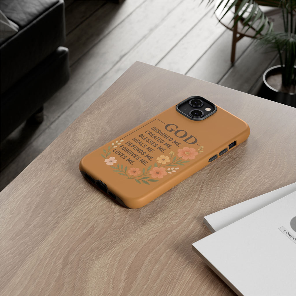 "GOD Designed Me" Floral iPhone Case