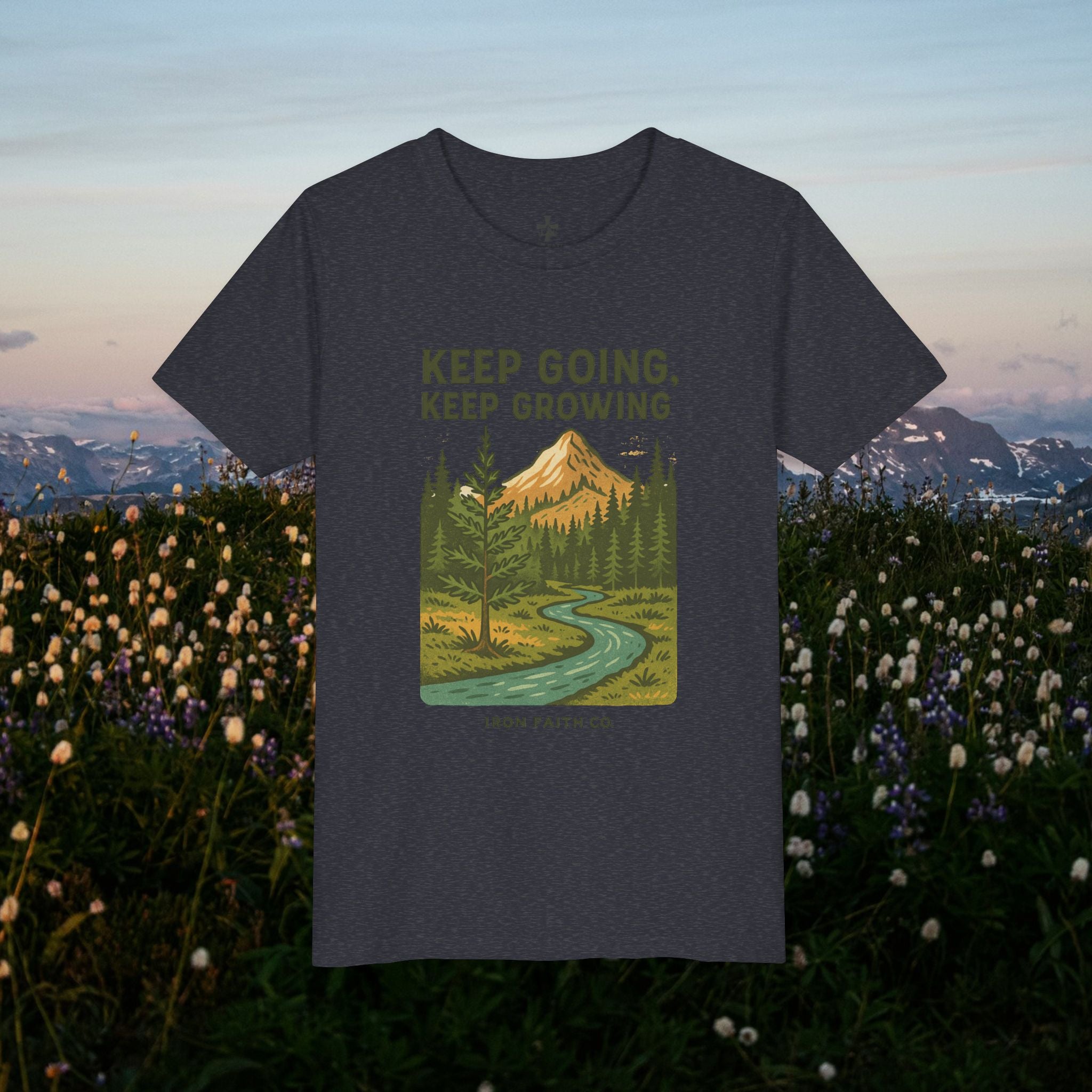 Keep going keep growing | Iron Faith Co. | Youth Short Sleeve Tee