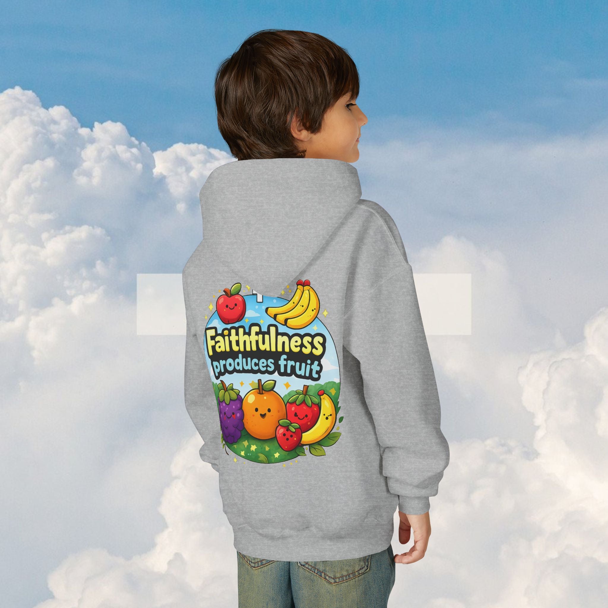 Youth Hoodie — "Faithfulness Produces Fruit"