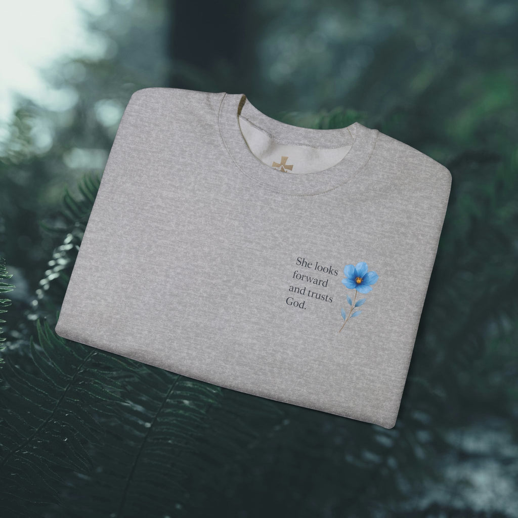 She Looks Back and Thanks God Floral Sweatshirt - Iron Faith Co.
