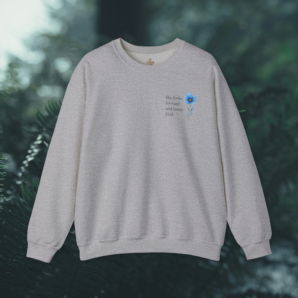 She Looks Back and Thanks God Floral Sweatshirt - Iron Faith Co.