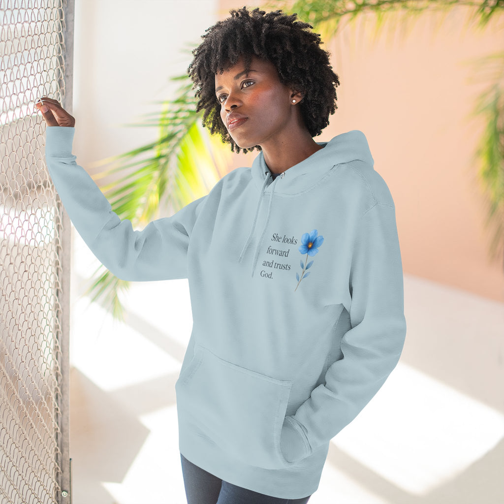 "She Looks Back and Thanks God" Comfort Pullover - IronFaithCo.