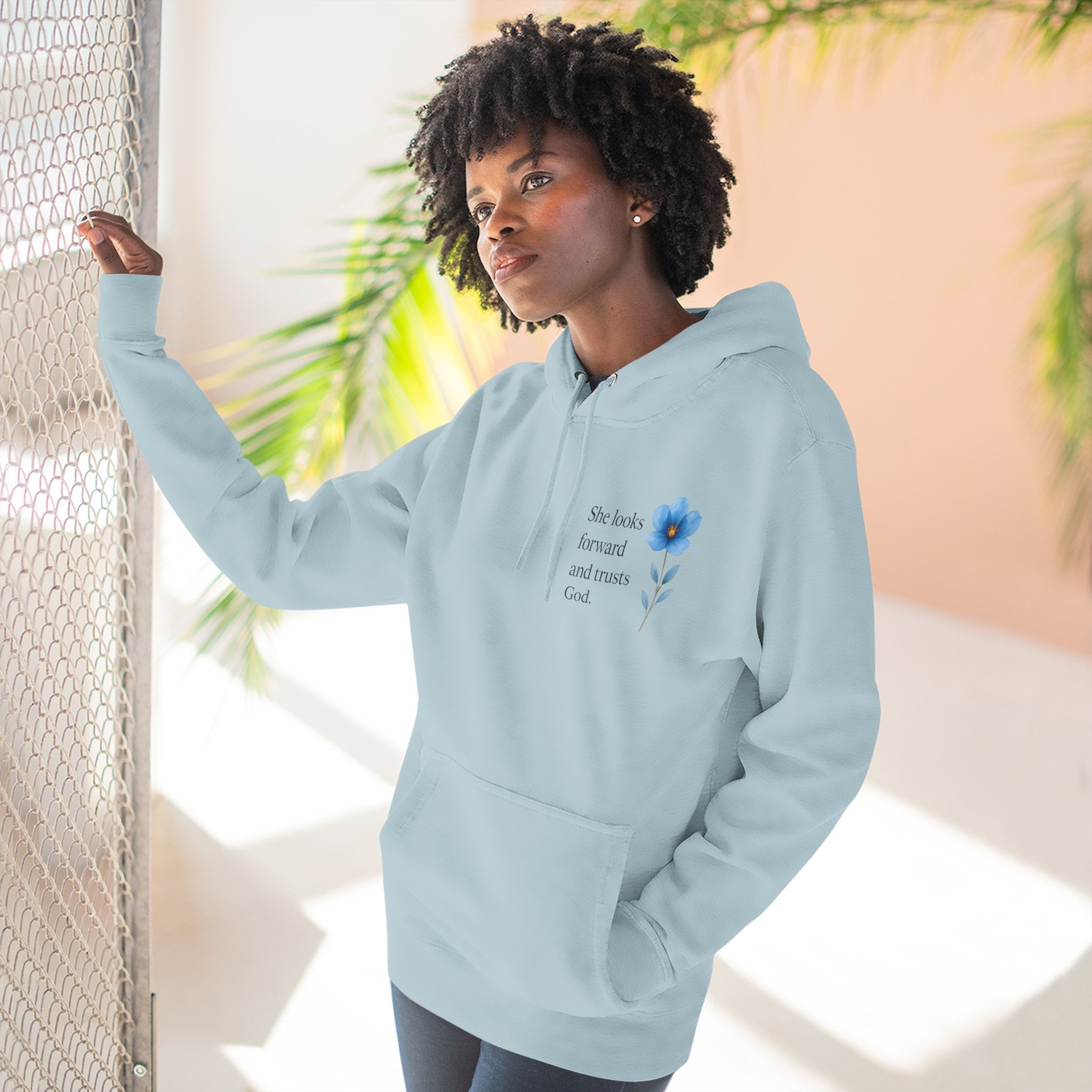 "She Looks Back and Thanks God" Comfort Pullover - IronFaithCo.