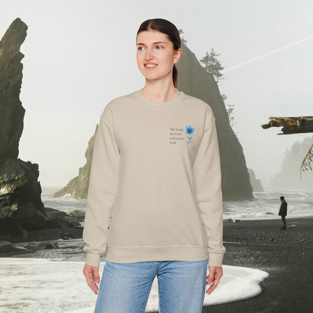 She Looks Back and Thanks God Floral Sweatshirt - Iron Faith Co.