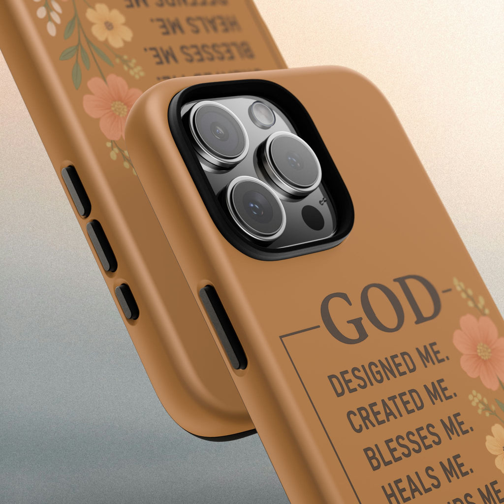 "GOD Designed Me" Floral iPhone Case