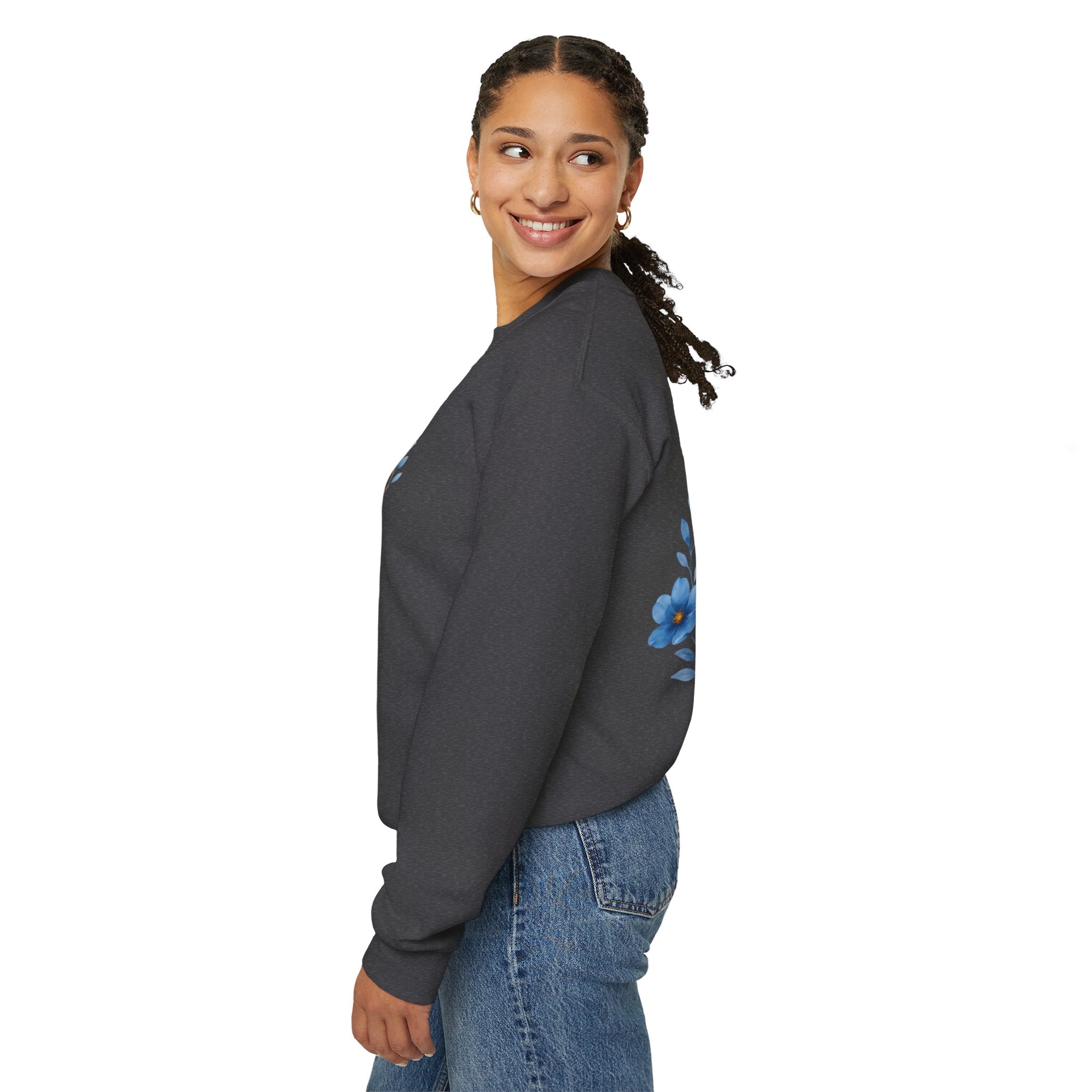 She Looks Back and Thanks God Floral Sweatshirt - Iron Faith Co.