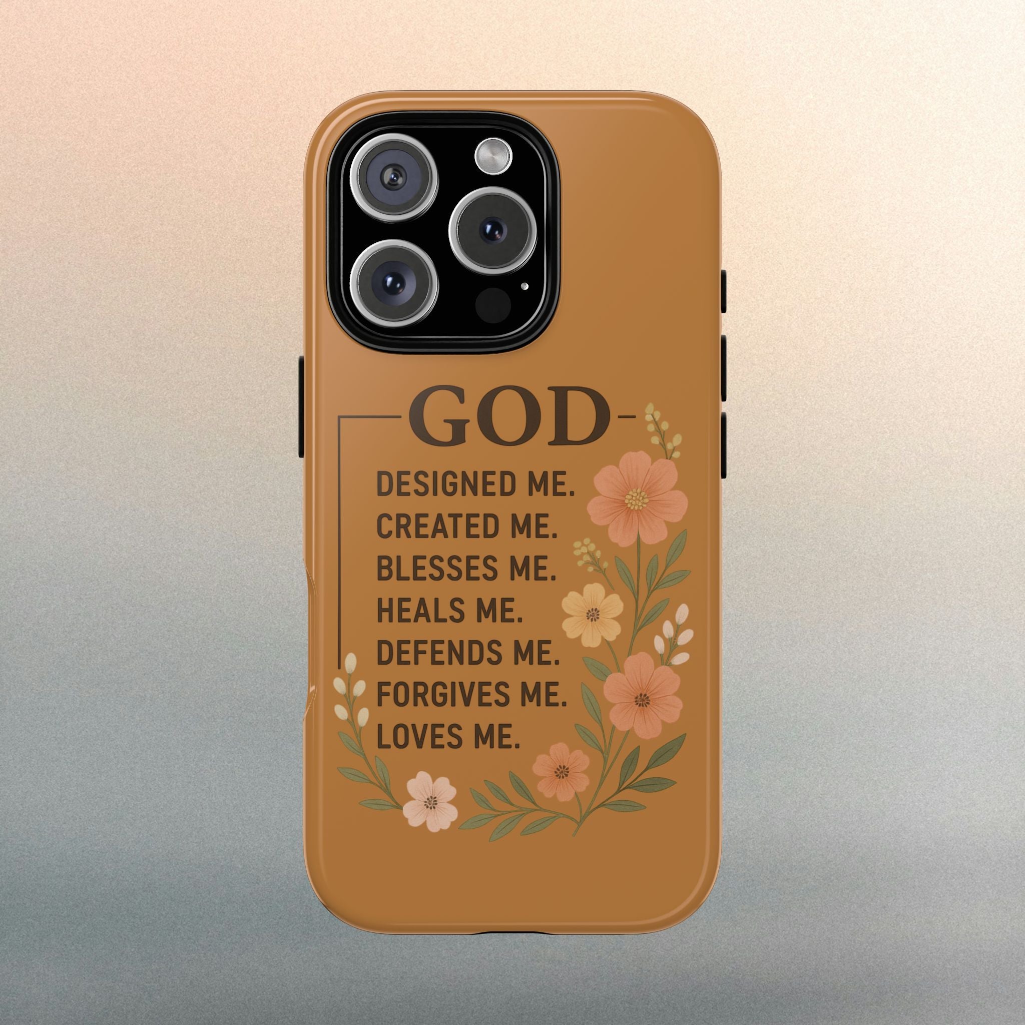 "GOD Designed Me" Floral iPhone Case