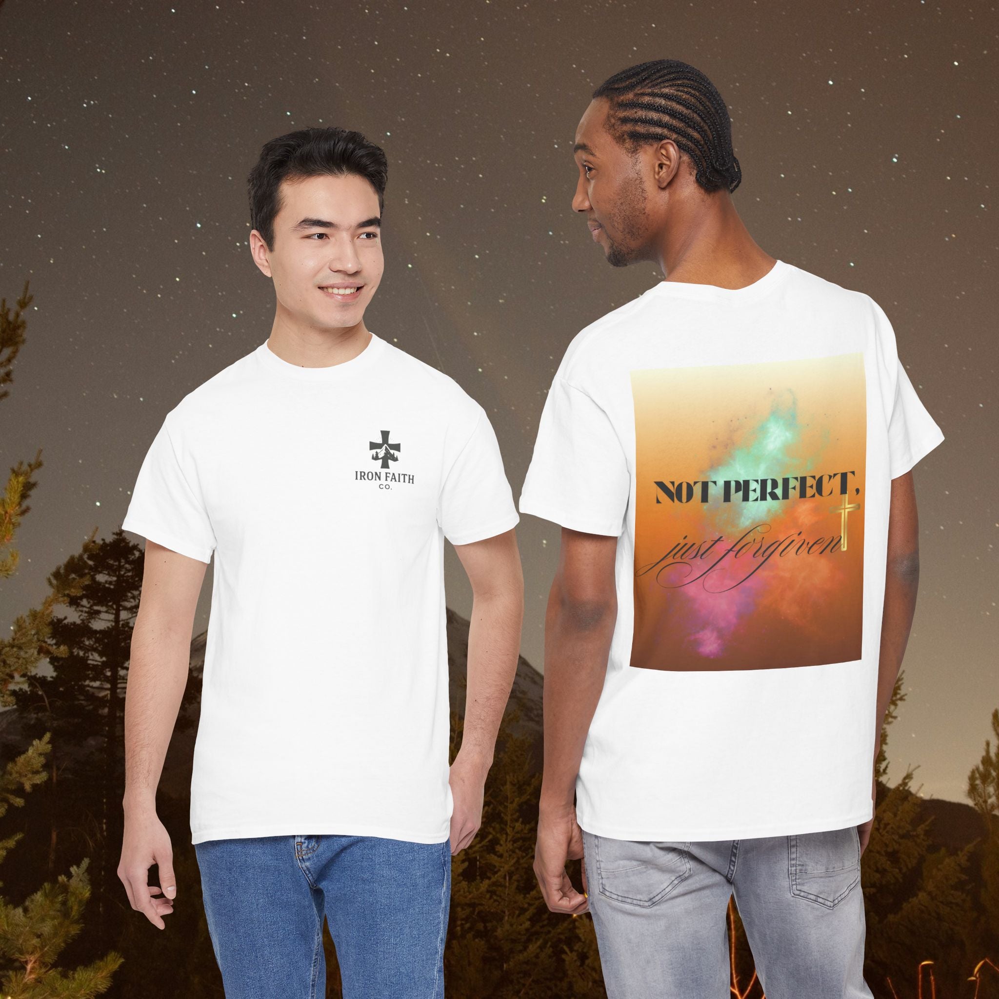 Iron Faith Co | Not Perfect, Just Forgiven - Unisex Heavy Cotton T-Shirt