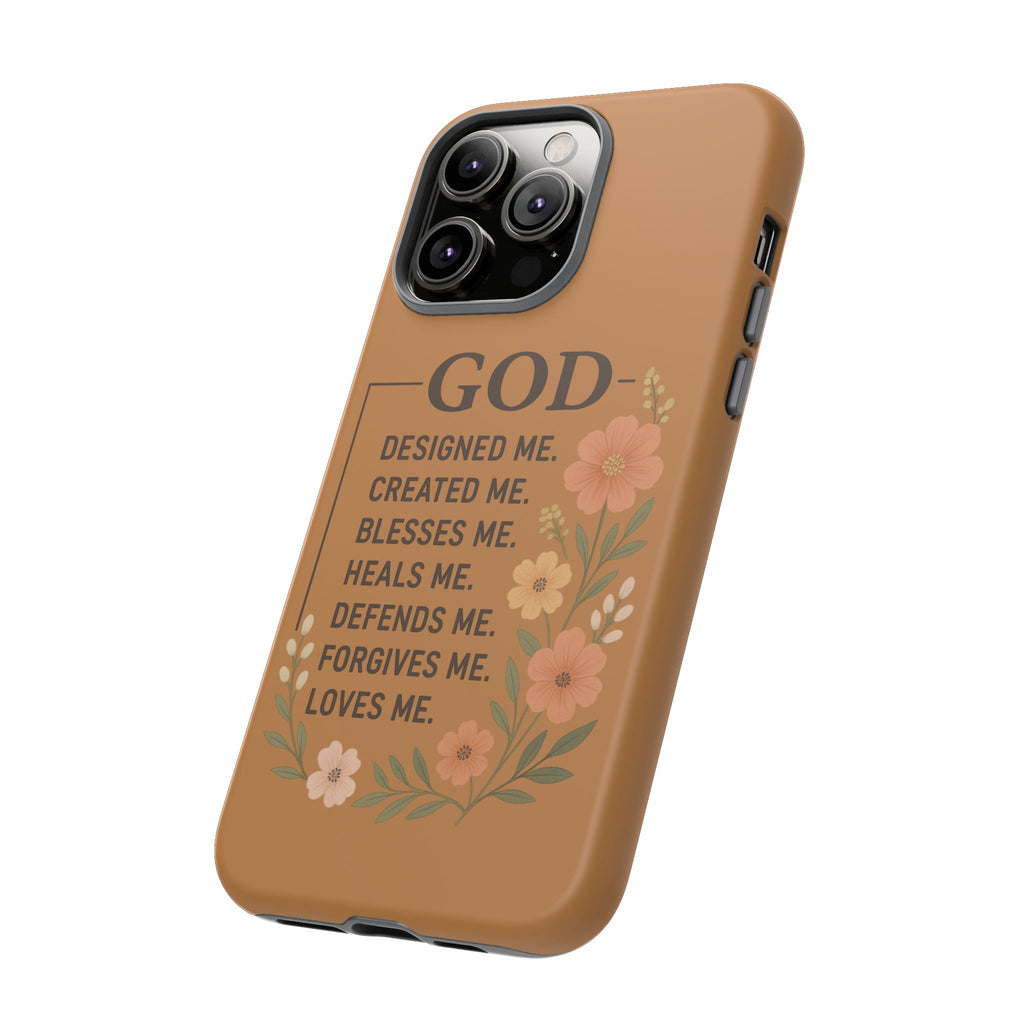 "GOD Designed Me" Floral iPhone Case