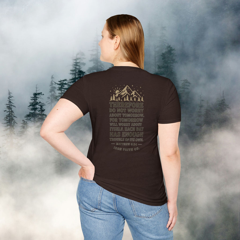 Iron Faith co | Matthew 6:34 T-shirt