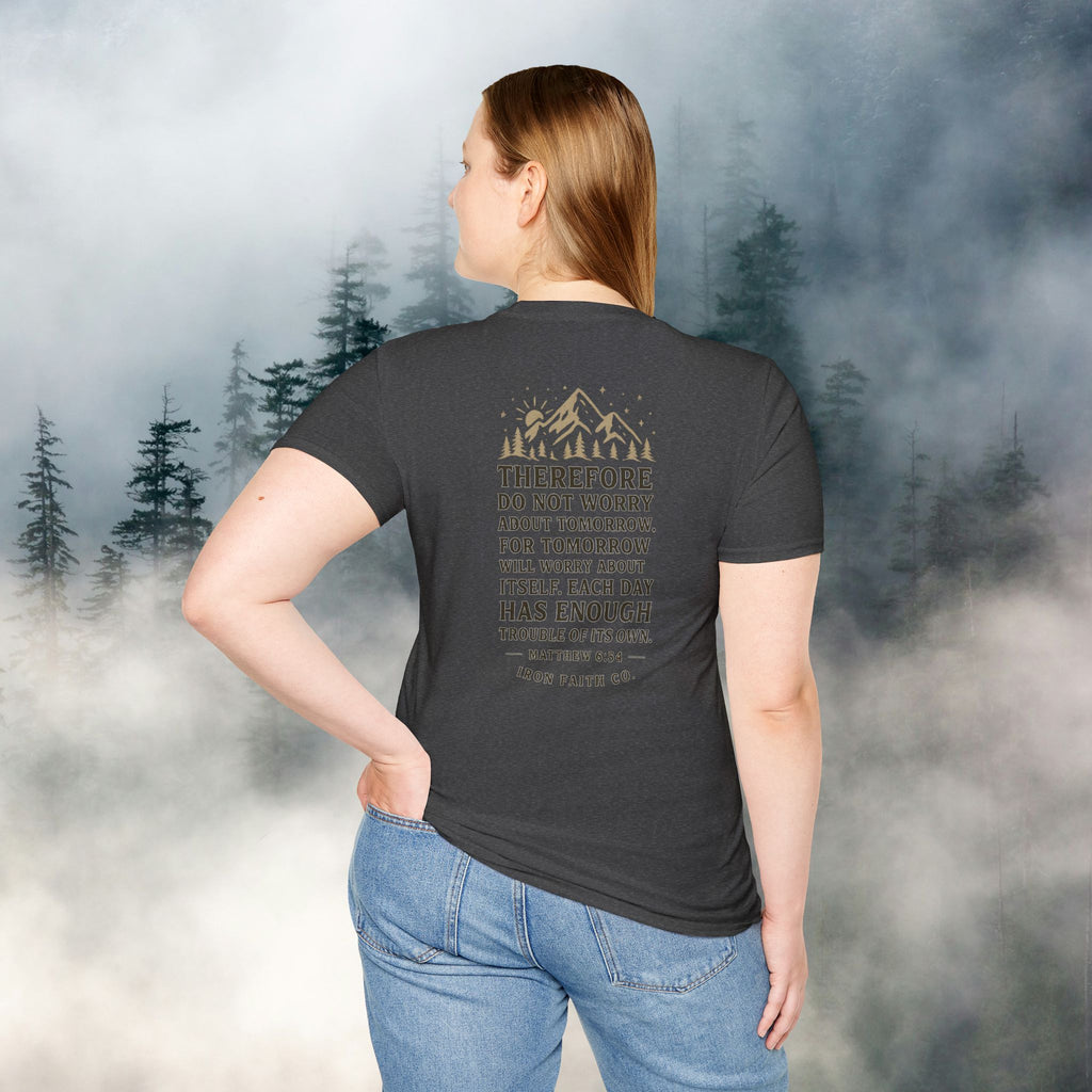 Iron Faith co | Matthew 6:34 T-shirt