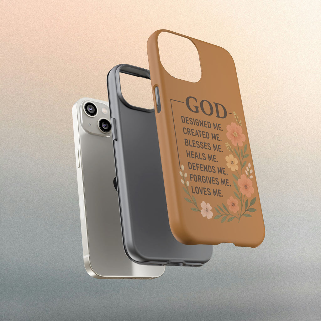 "GOD Designed Me" Floral iPhone Case