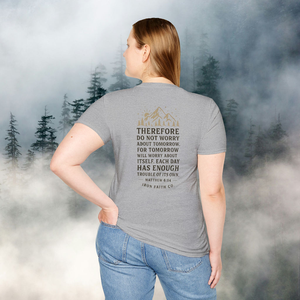Iron Faith co | Matthew 6:34 T-shirt