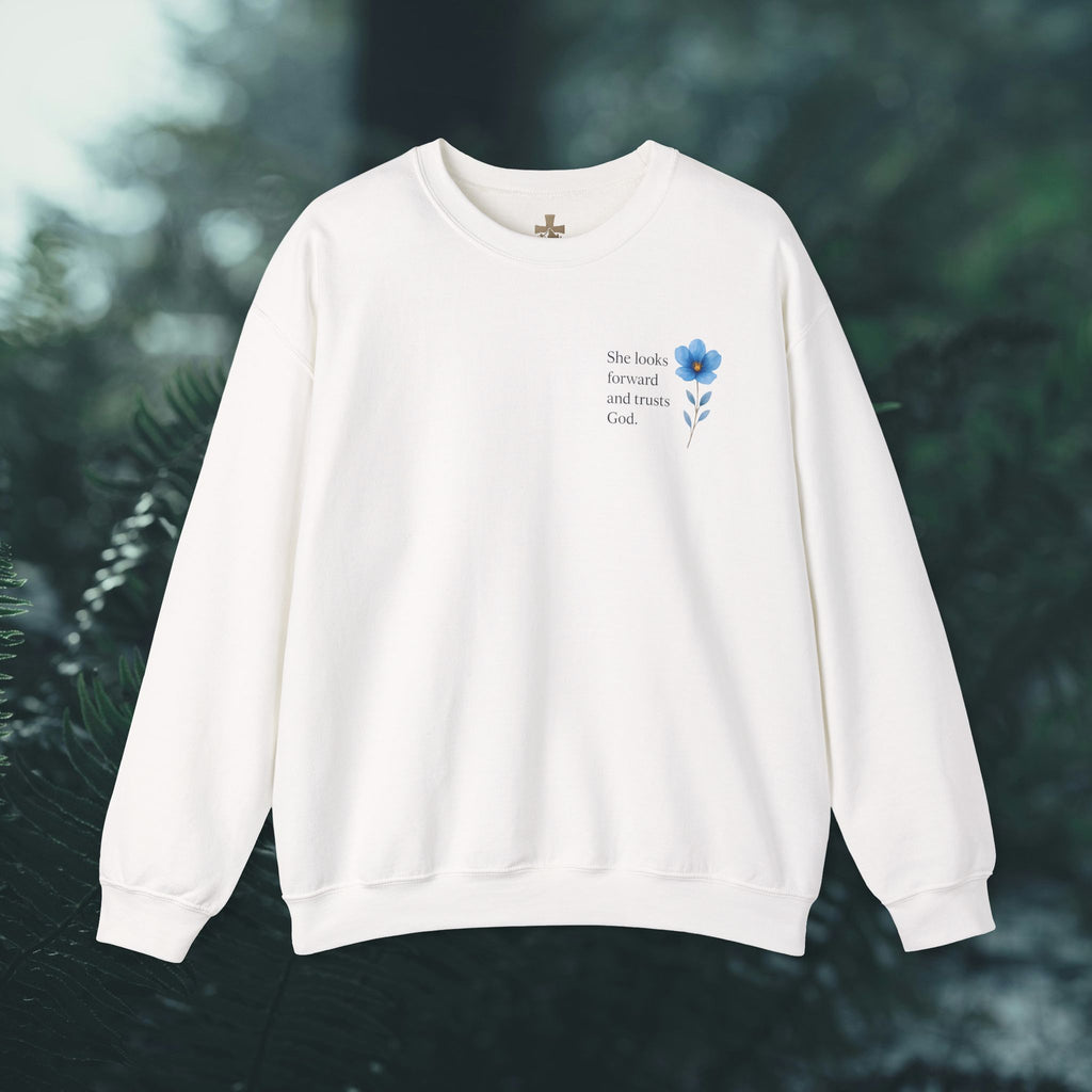 She Looks Back and Thanks God Floral Sweatshirt - Iron Faith Co.