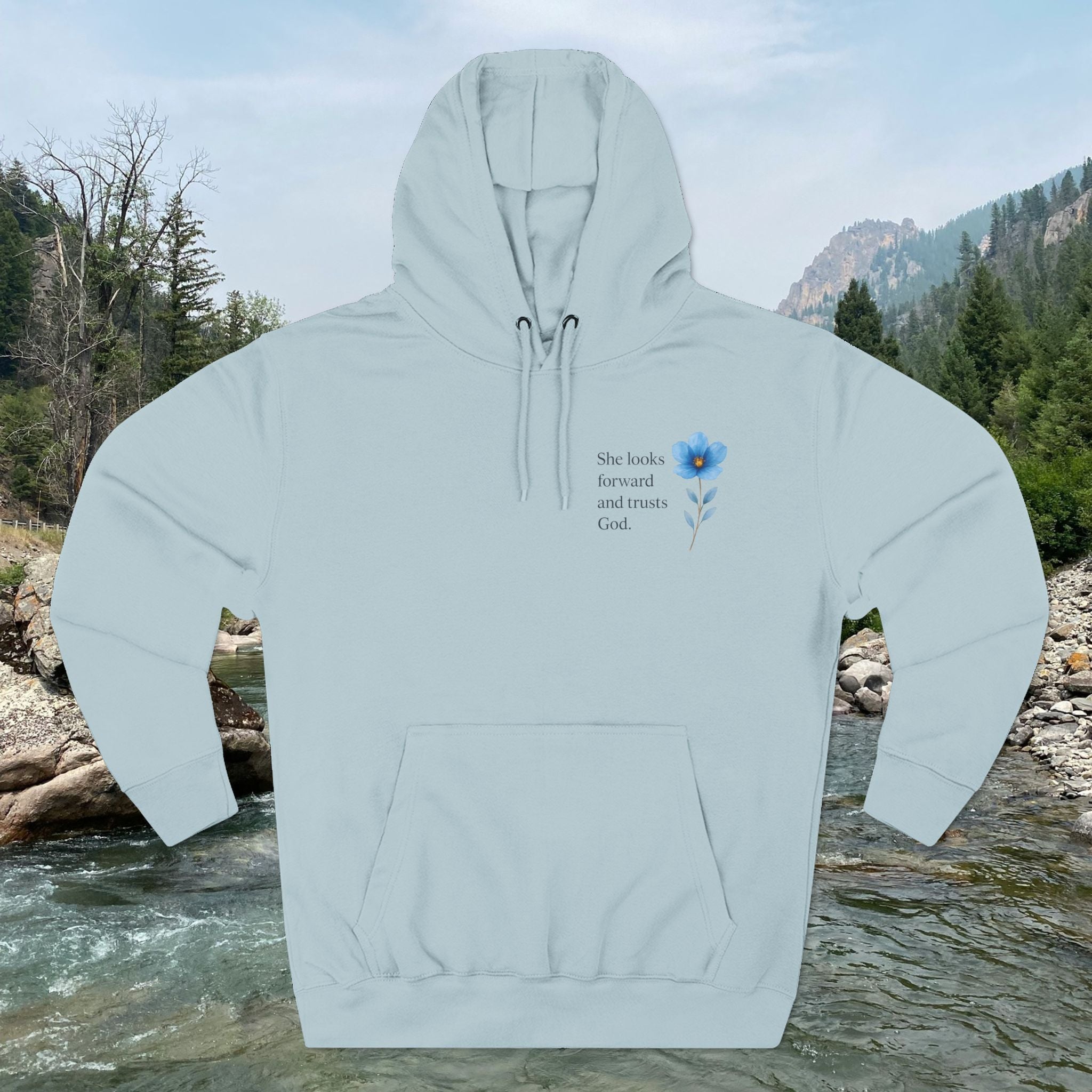 "She Looks Back and Thanks God" Comfort Pullover - IronFaithCo.