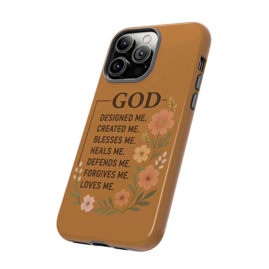 "GOD Designed Me" Floral iPhone Case