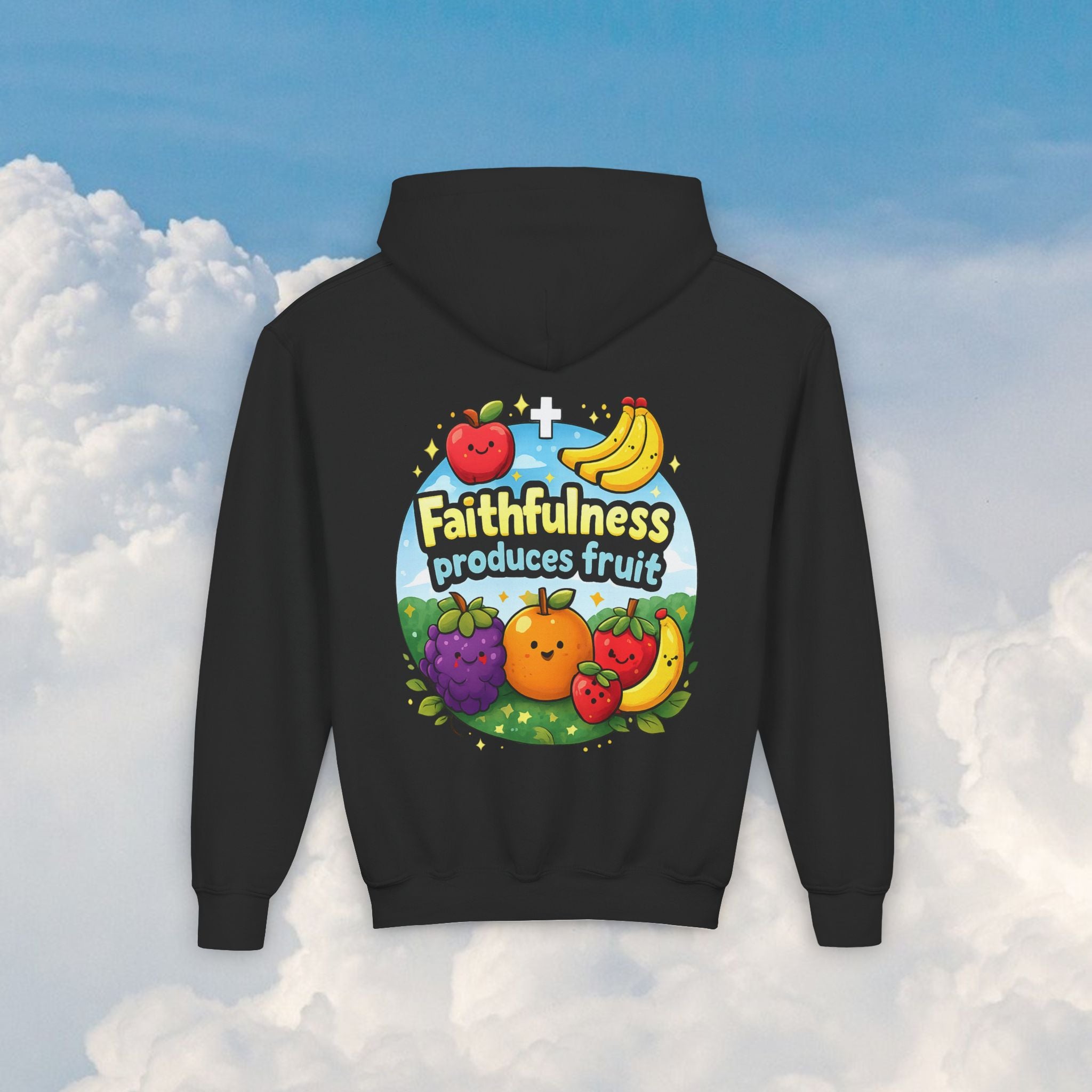 Youth Hoodie — "Faithfulness Produces Fruit"