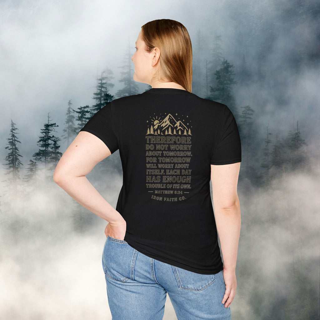 Iron Faith co | Matthew 6:34 T-shirt