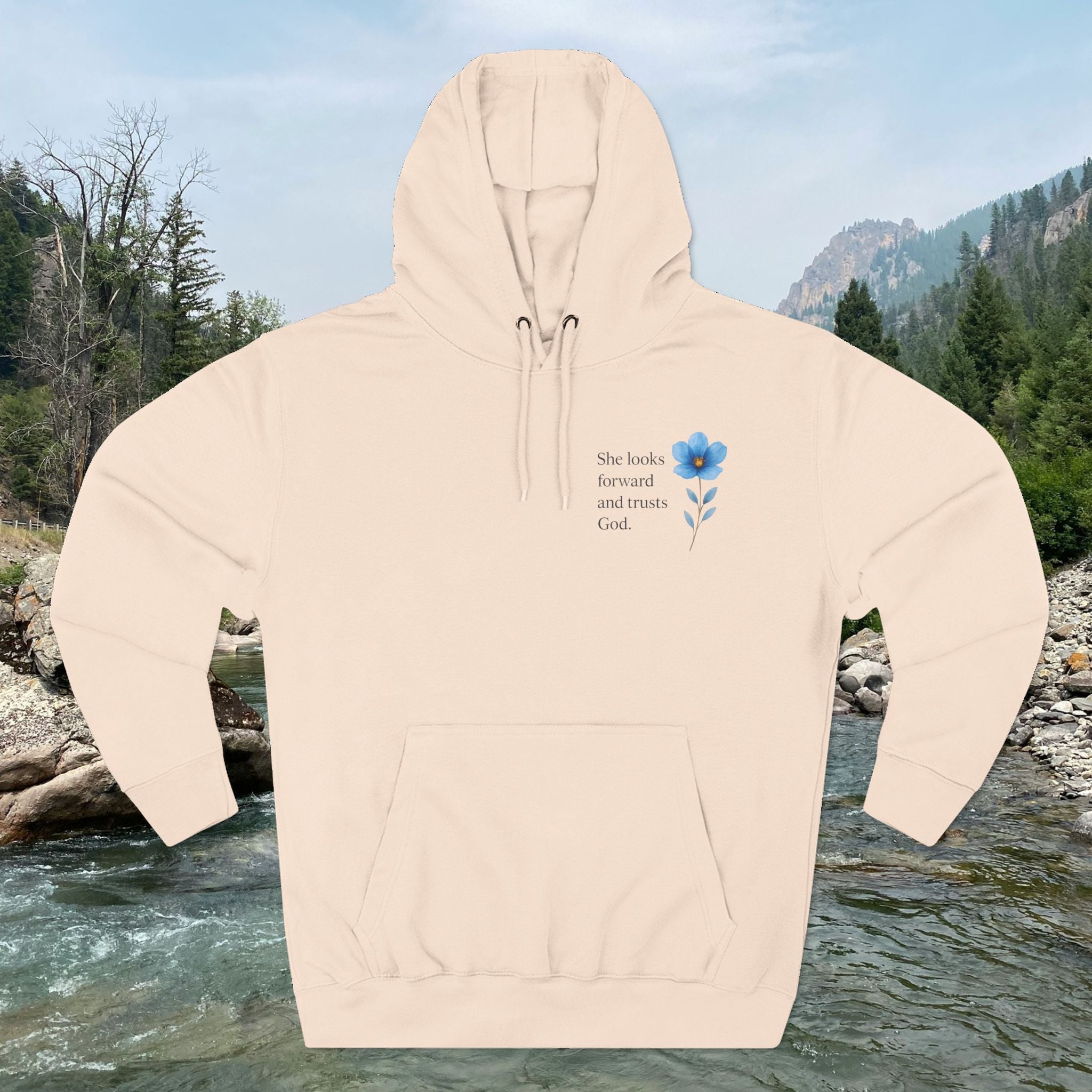 "She Looks Back and Thanks God" Comfort Pullover - IronFaithCo.