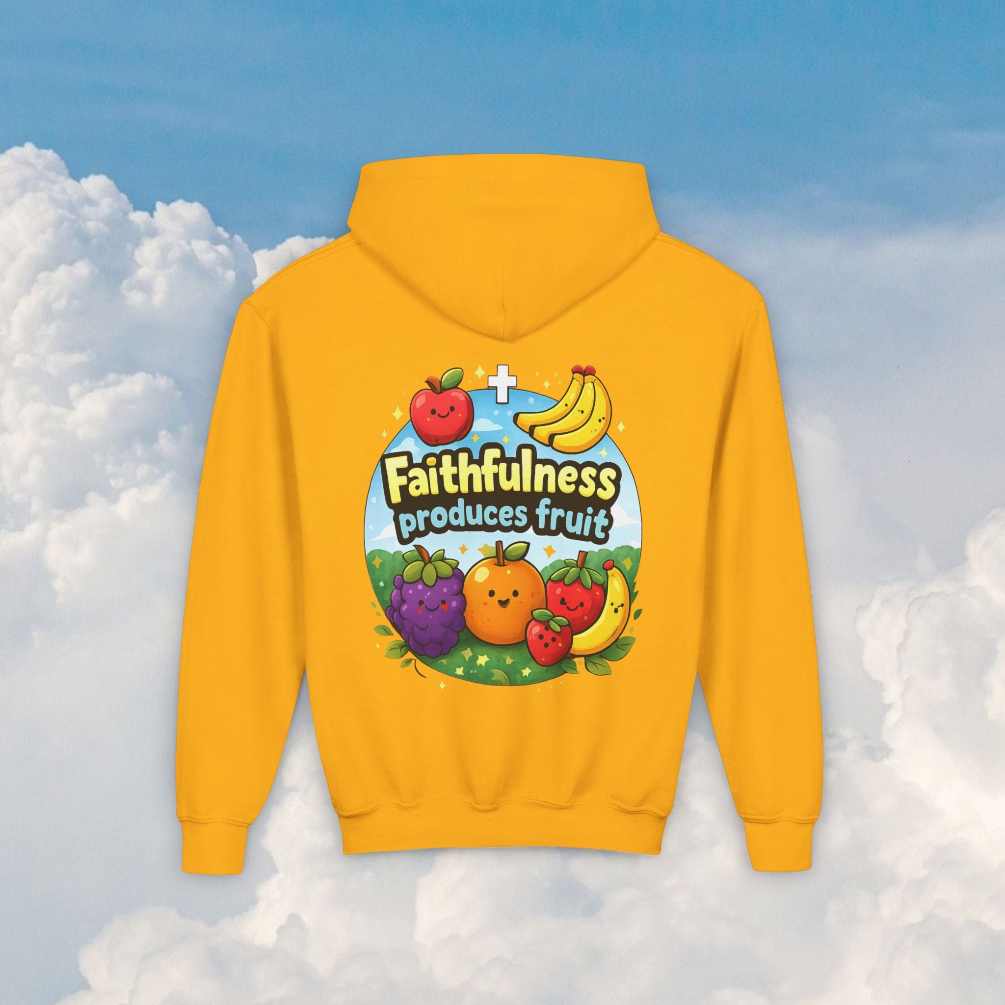 Youth Hoodie — "Faithfulness Produces Fruit"