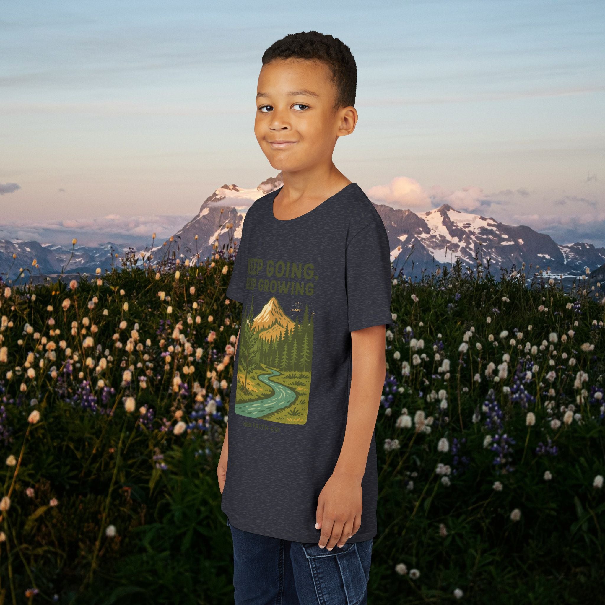 Keep going keep growing | Iron Faith Co. | Youth Short Sleeve Tee