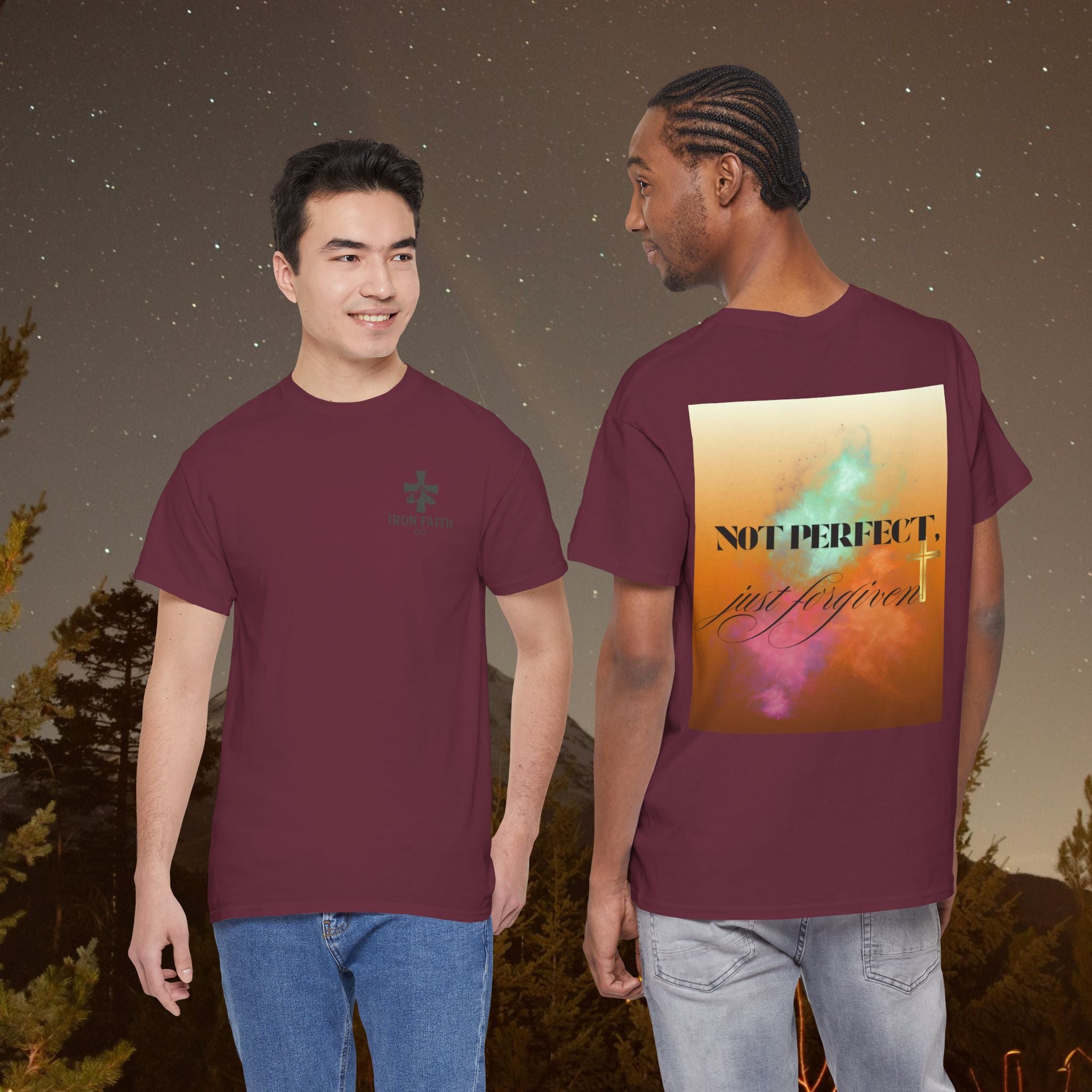 Iron Faith Co | Not Perfect, Just Forgiven - Unisex Heavy Cotton T-Shirt
