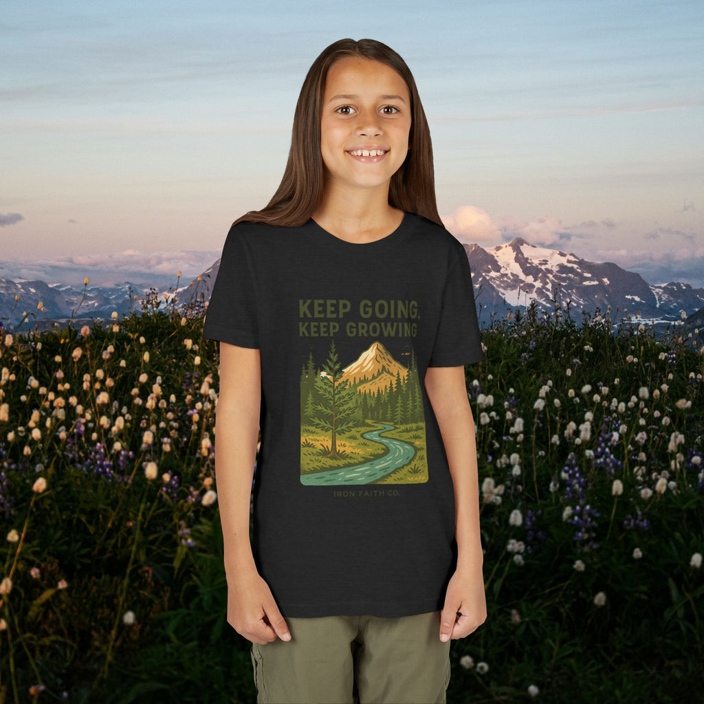 Keep going keep growing | Iron Faith Co. | Youth Short Sleeve Tee