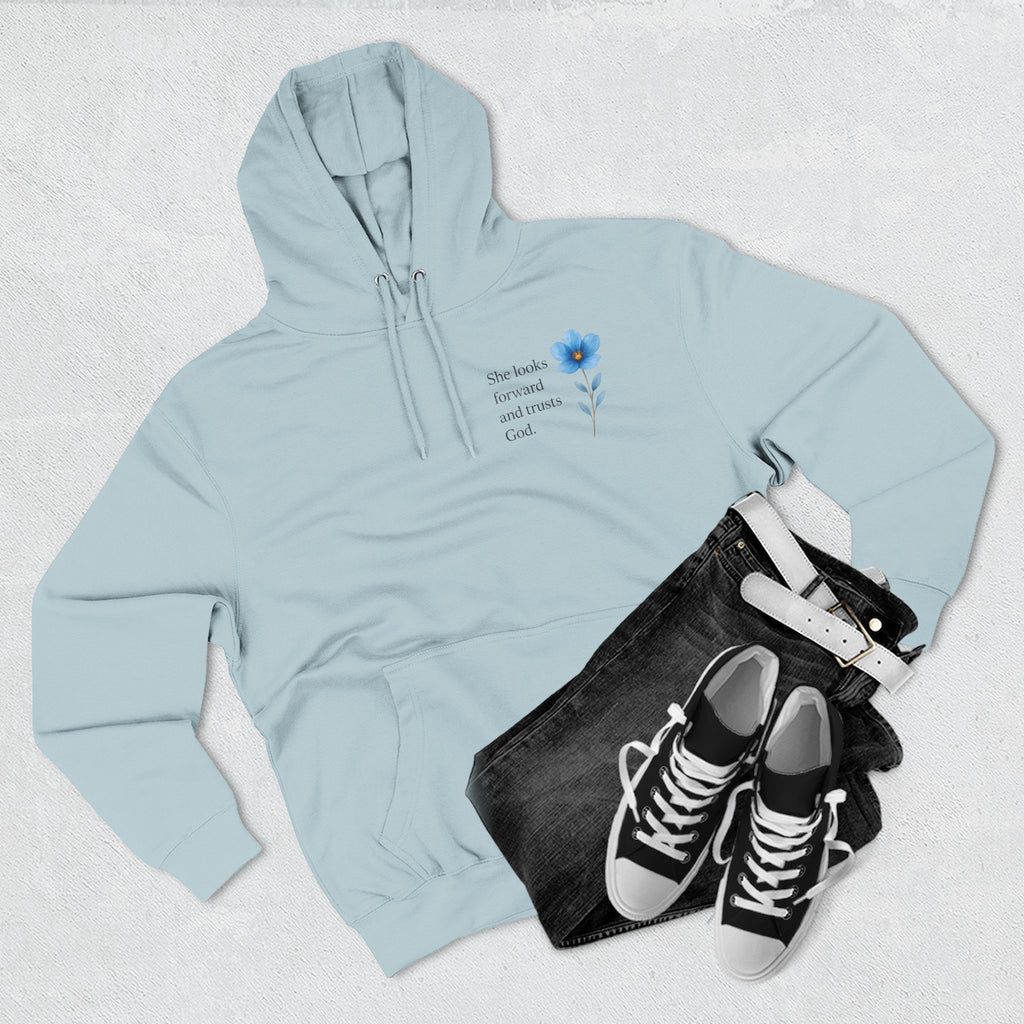 "She Looks Back and Thanks God" Comfort Pullover - IronFaithCo.