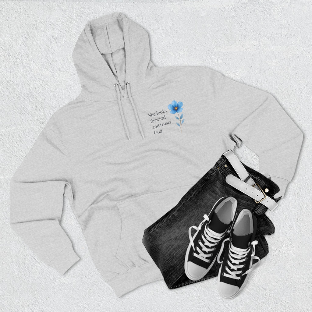 "She Looks Back and Thanks God" Comfort Pullover - IronFaithCo.