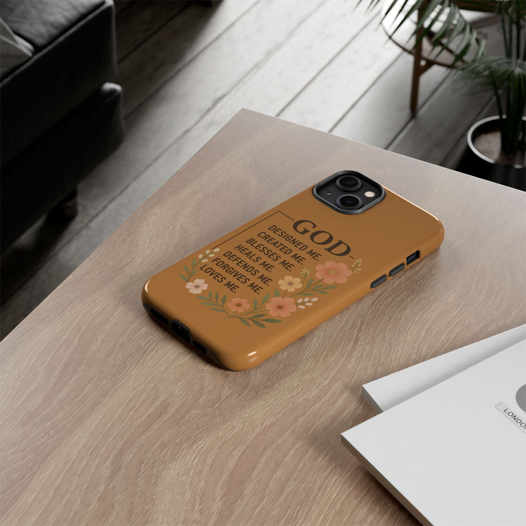 "GOD Designed Me" Floral iPhone Case