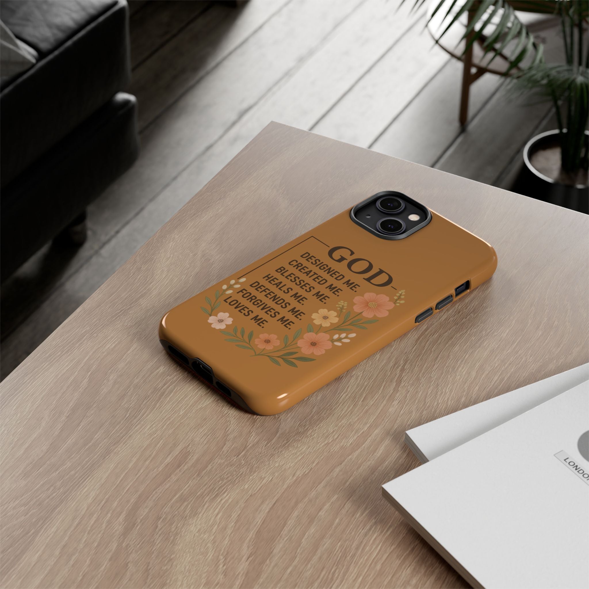 "GOD Designed Me" Floral iPhone Case
