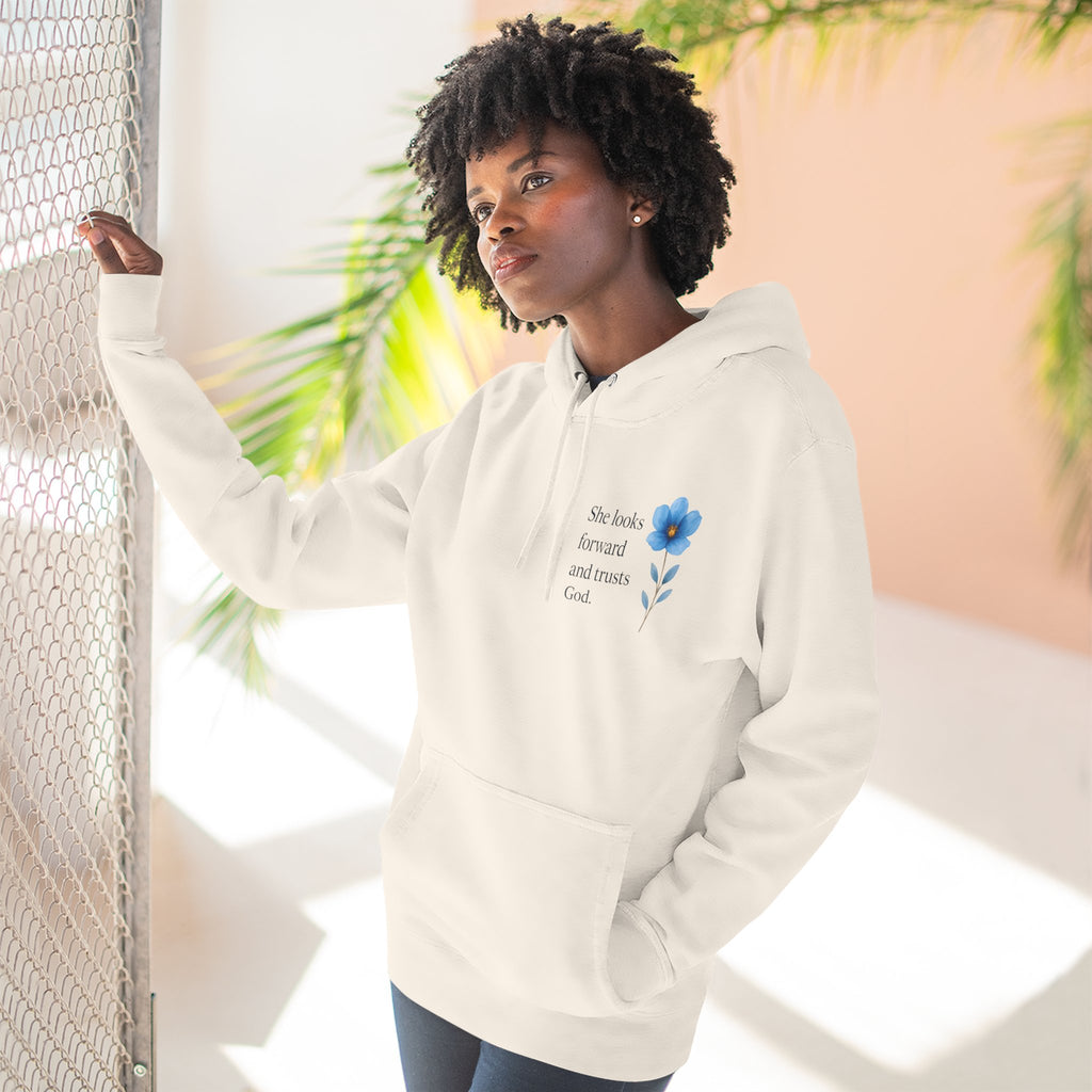 "She Looks Back and Thanks God" Comfort Pullover - IronFaithCo.