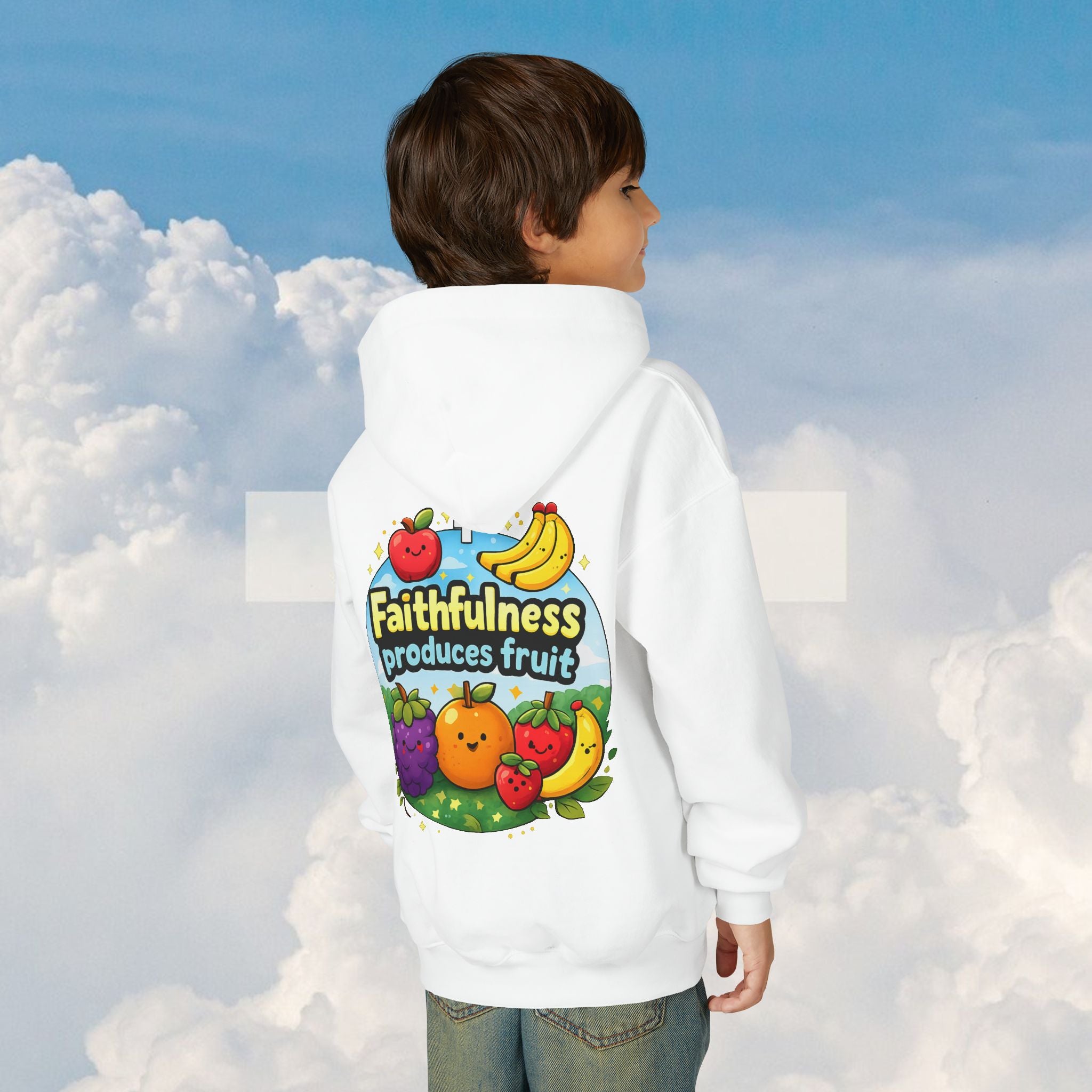 Youth Hoodie — "Faithfulness Produces Fruit"